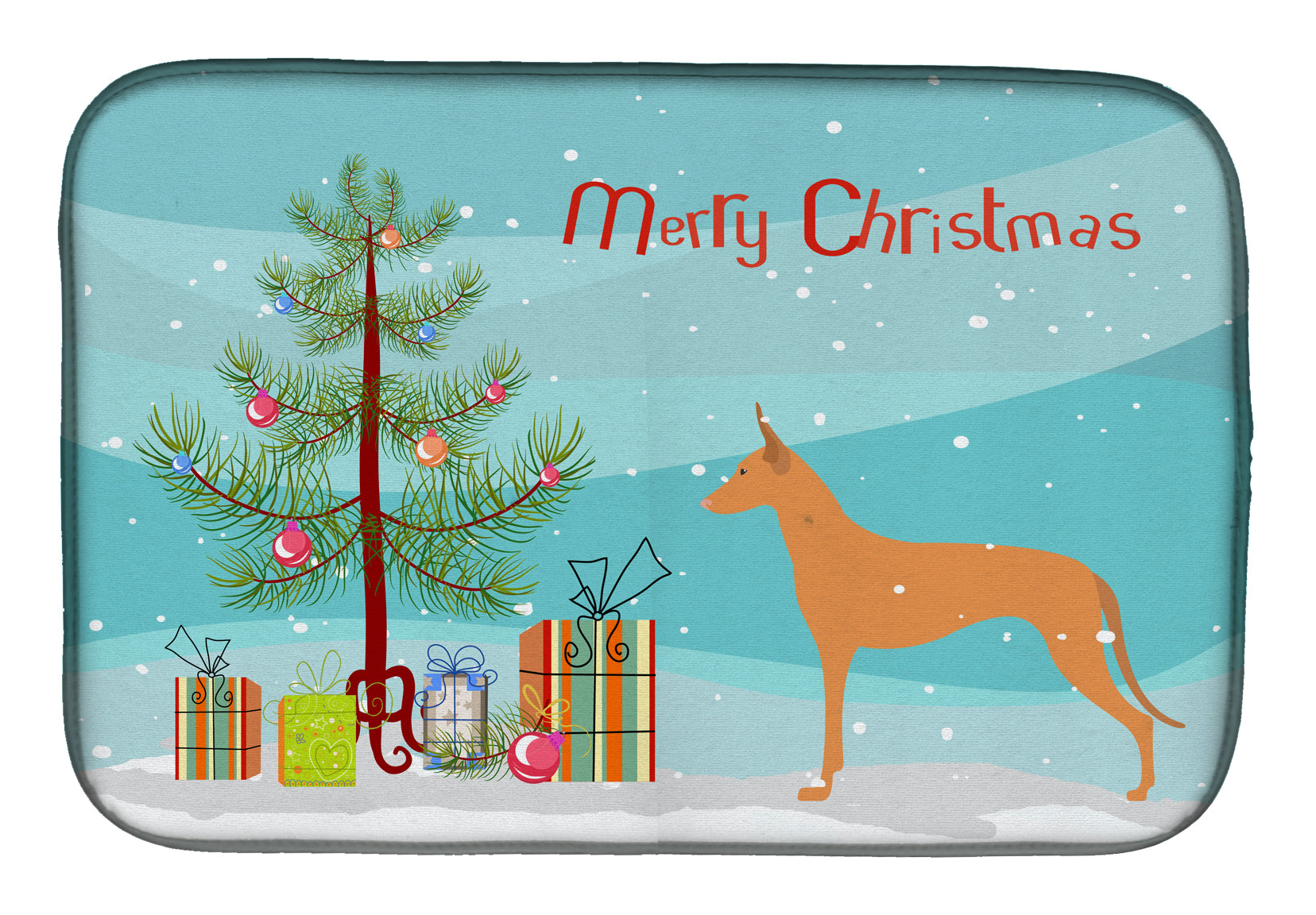 Pharaoh Hound Merry Christmas Tree Dish Drying Mat BB2906DDM  the-store.com.