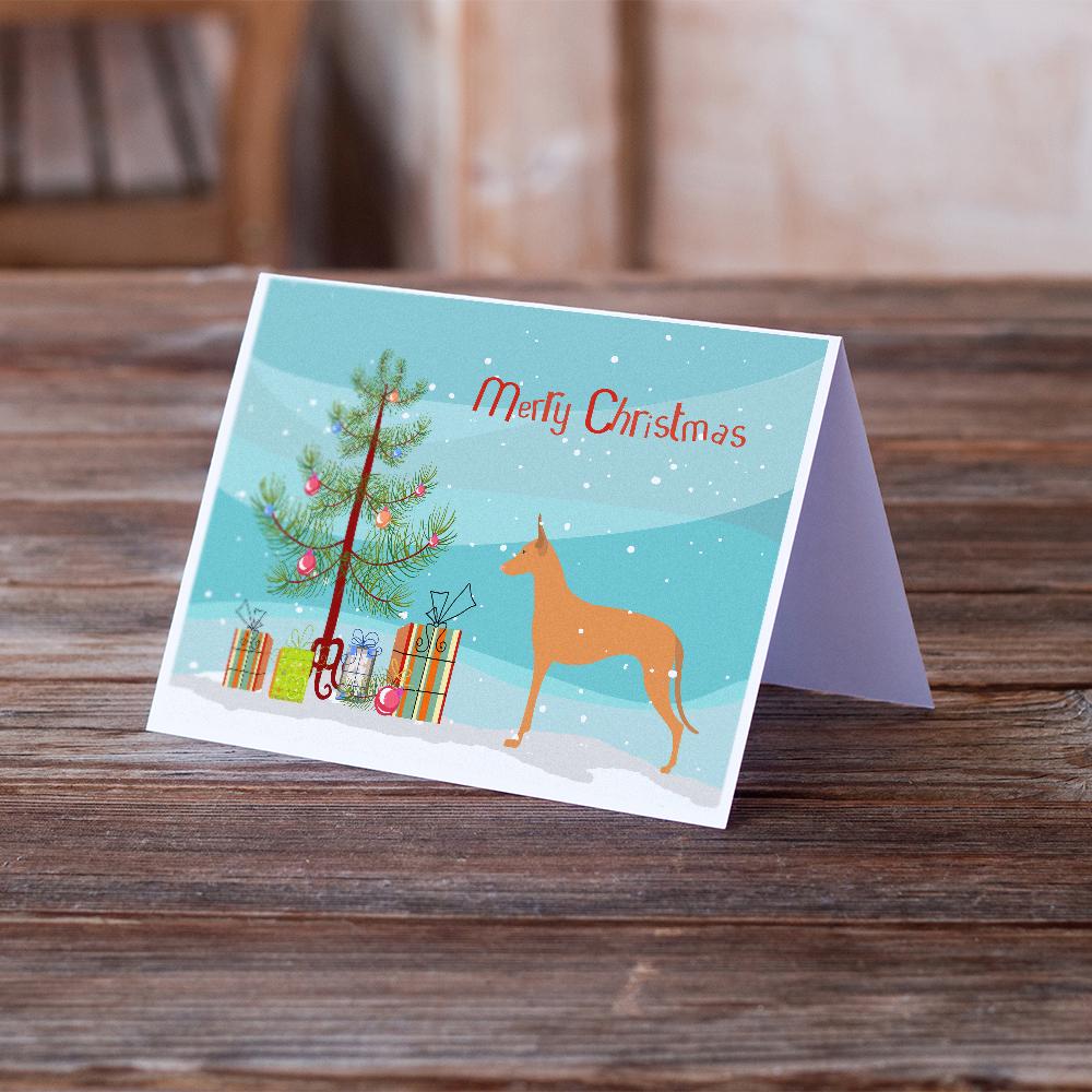 Pharaoh Hound Merry Christmas Tree Greeting Cards and Envelopes Pack of 8 - the-store.com