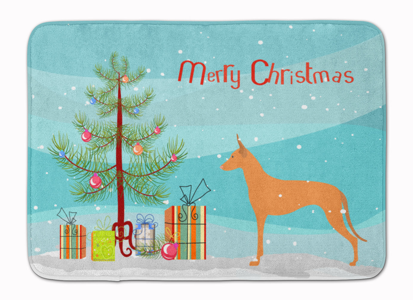 Pharaoh Hound Merry Christmas Tree Machine Washable Memory Foam Mat BB2906RUG - the-store.com