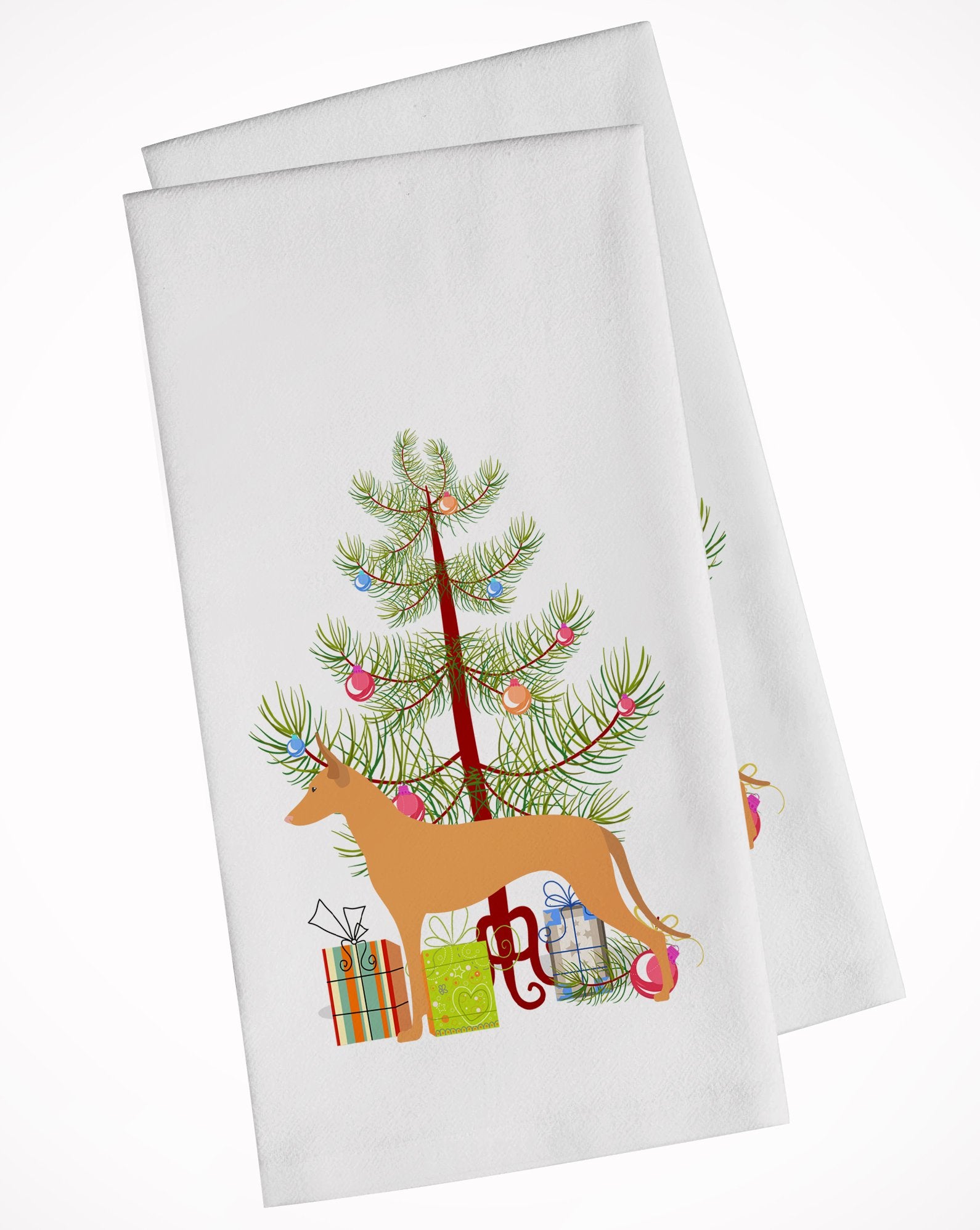 Pharaoh Hound Merry Christmas Tree White Kitchen Towel Set of 2 BB2906WTKT by Caroline's Treasures