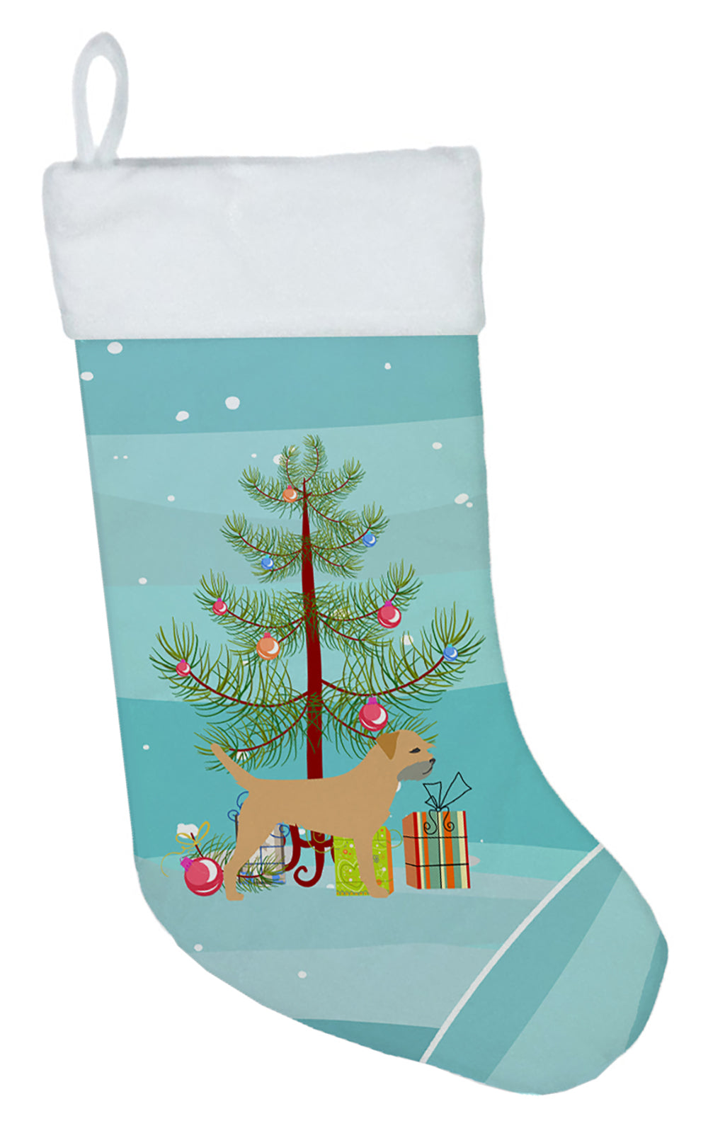 Border Terrier Merry Christmas Tree Christmas Stocking BB2907CS  the-store.com.