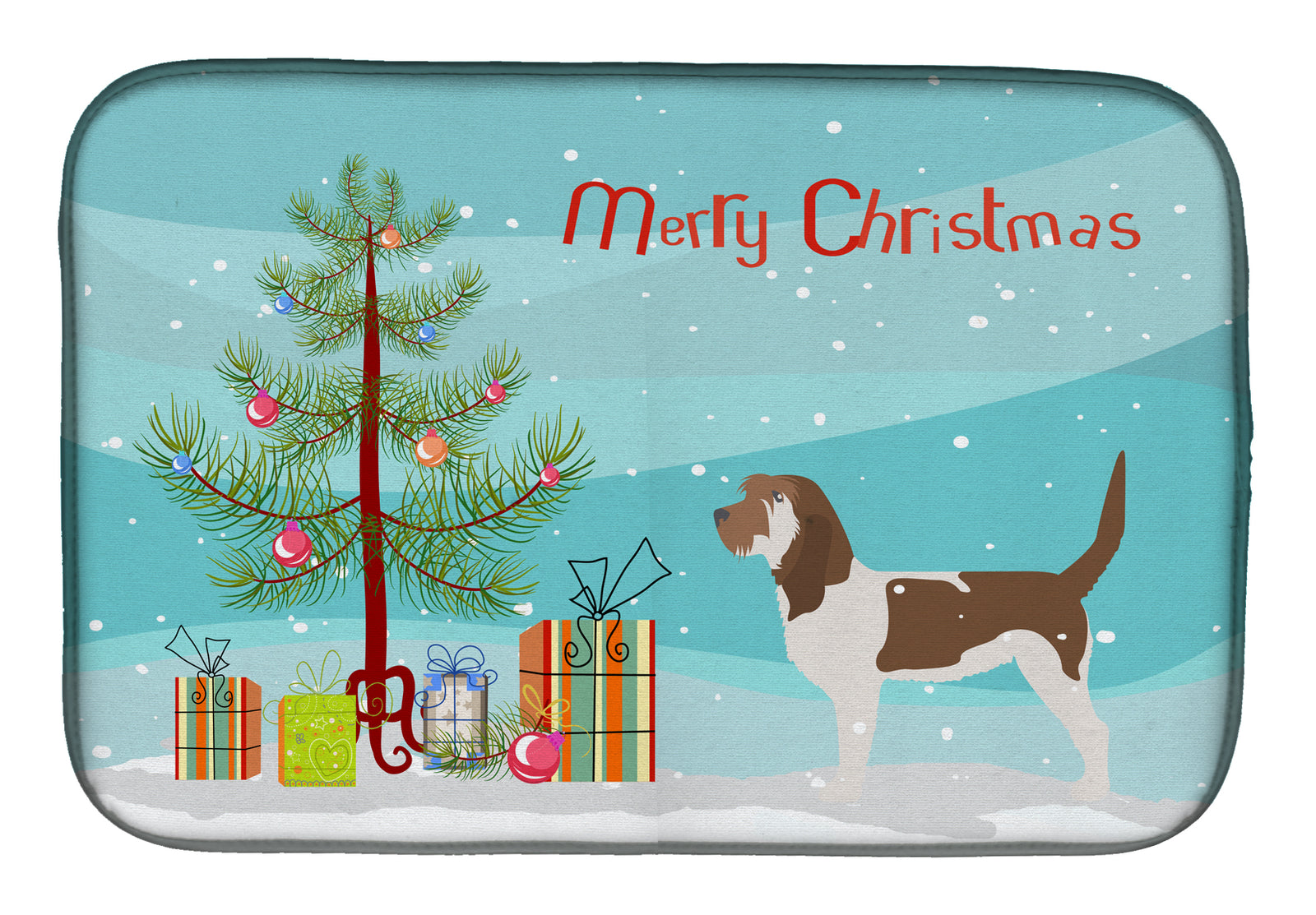 Grand Basset Griffon Vendeen Merry Christmas Tree Dish Drying Mat BB2908DDM  the-store.com.