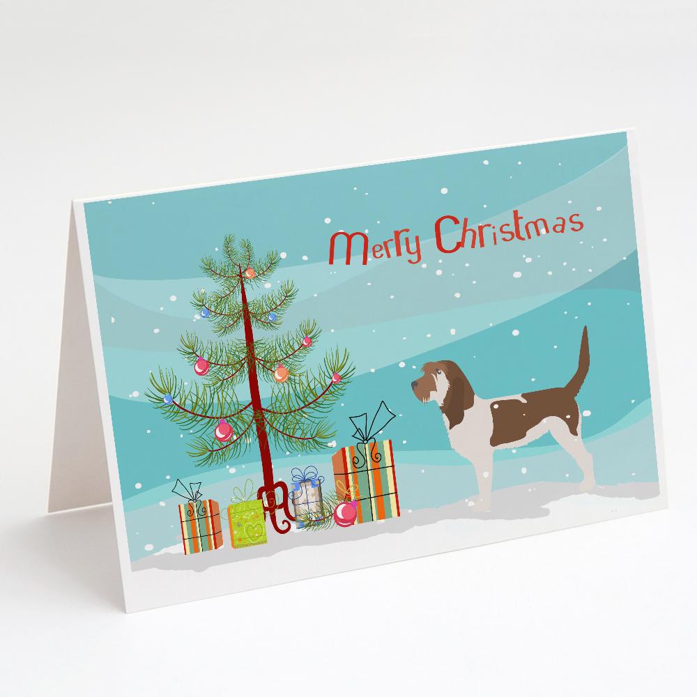 Buy this Grand Basset Griffon Vendeen Merry Christmas Tree Greeting Cards and Envelopes Pack of 8