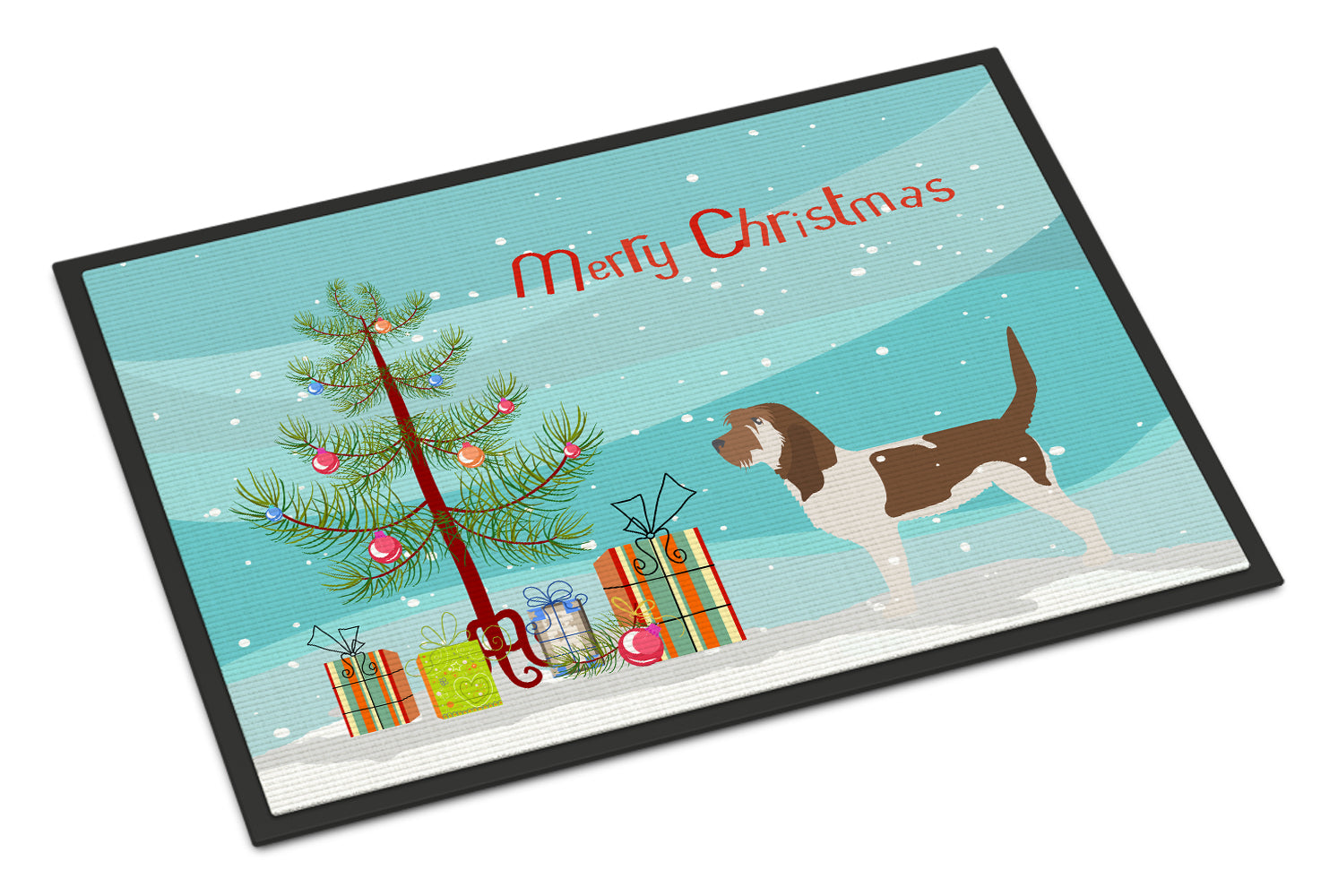 Grand Basset Griffon Vendeen Merry Christmas Tree Indoor or Outdoor Mat 18x27 BB2908MAT - the-store.com