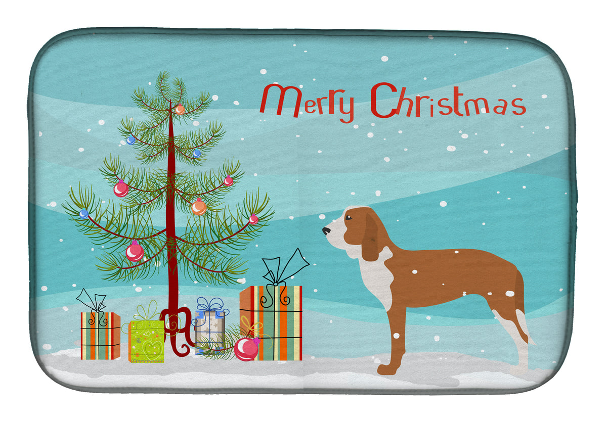 Spanish Hound Merry Christmas Tree Dish Drying Mat BB2909DDM  the-store.com.