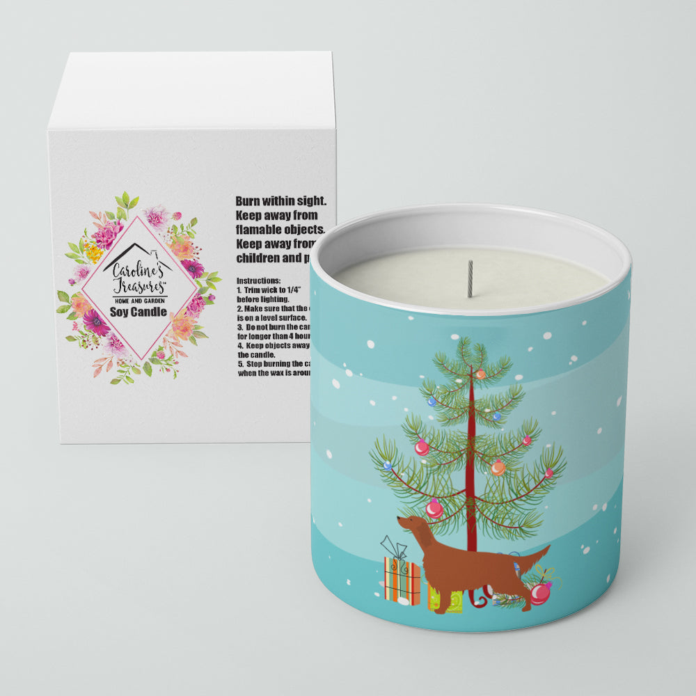 Irish Setter Merry Christmas Tree 10 oz Decorative Soy Candle - the-store.com