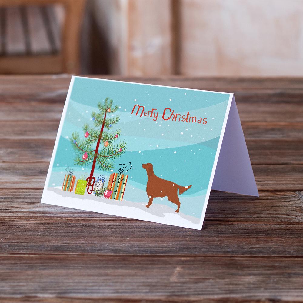 Irish Setter Merry Christmas Tree Greeting Cards and Envelopes Pack of 8 - the-store.com