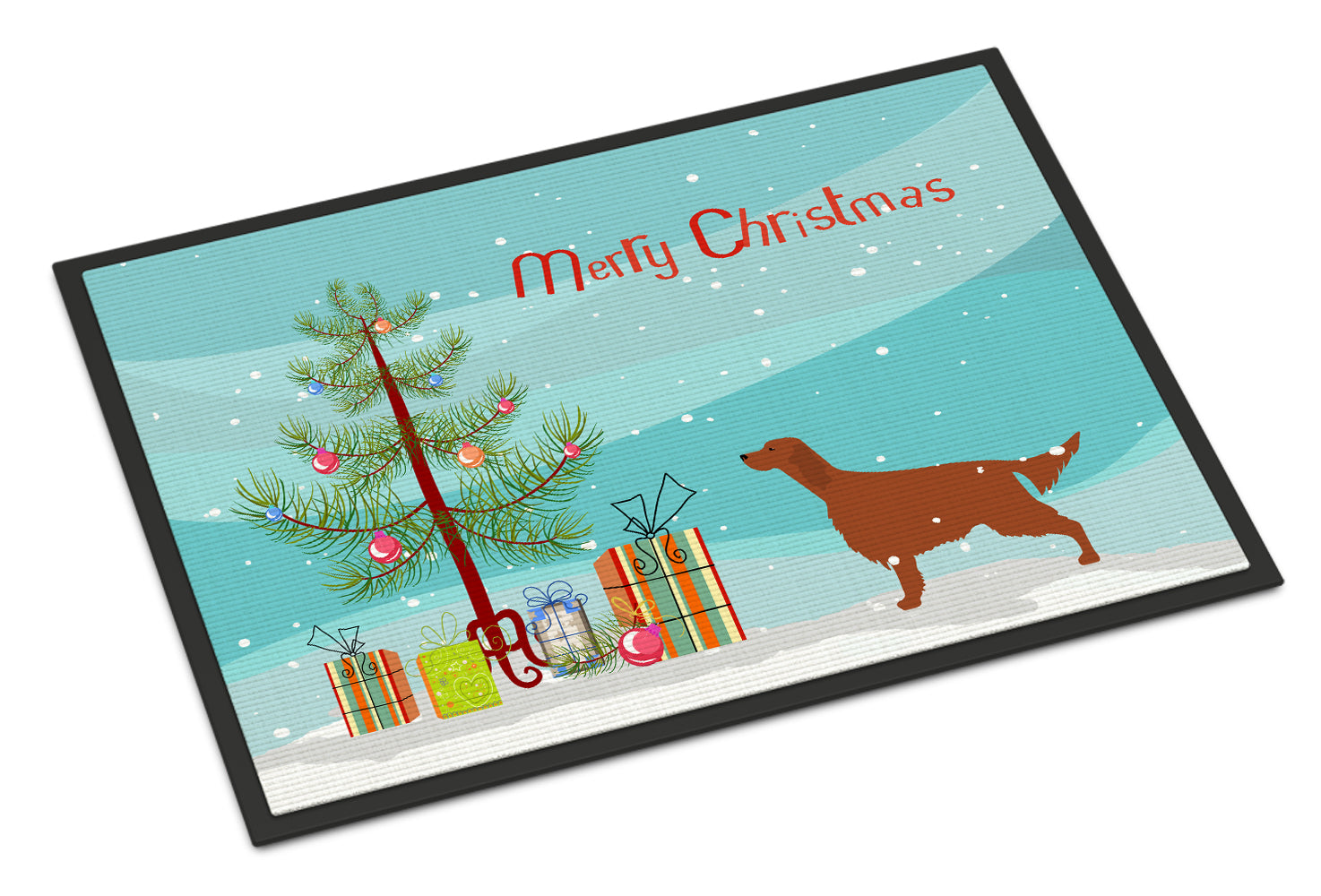 Irish Setter Merry Christmas Tree Indoor or Outdoor Mat 18x27 BB2911MAT - the-store.com