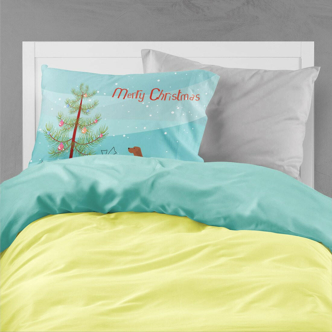 Irish Setter Merry Christmas Tree Fabric Standard Pillowcase BB2911PILLOWCASE by Caroline's Treasures