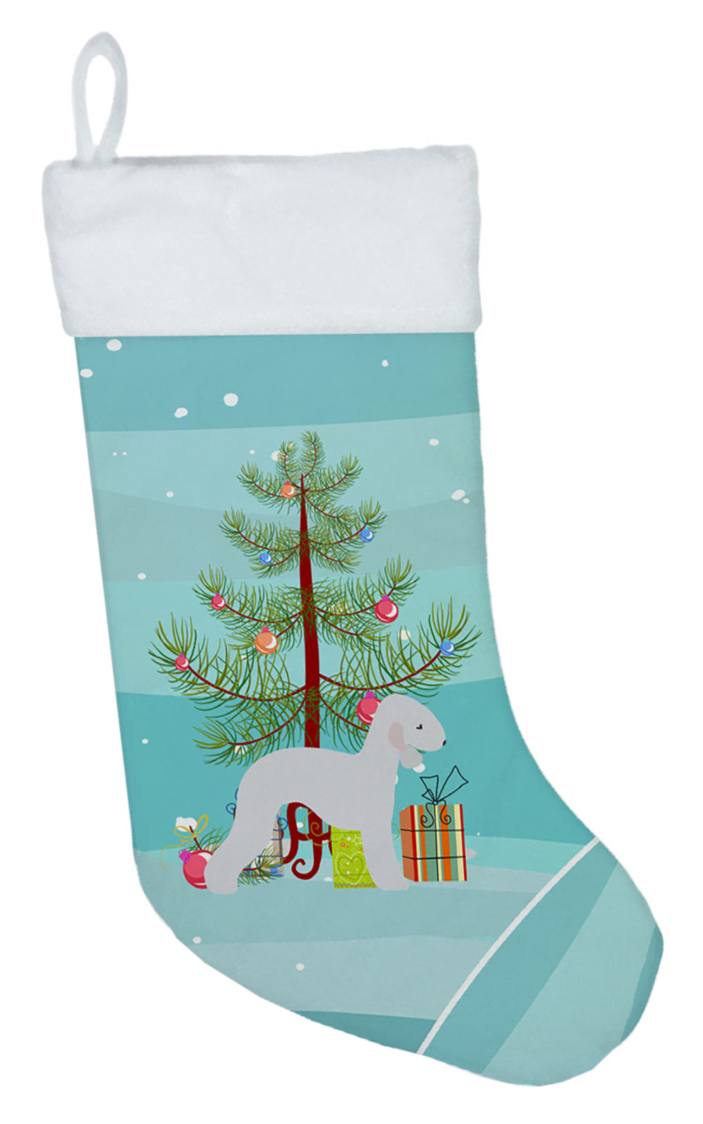 Bedlington Terrier Merry Christmas Tree Christmas Stocking BB2912CS  the-store.com.