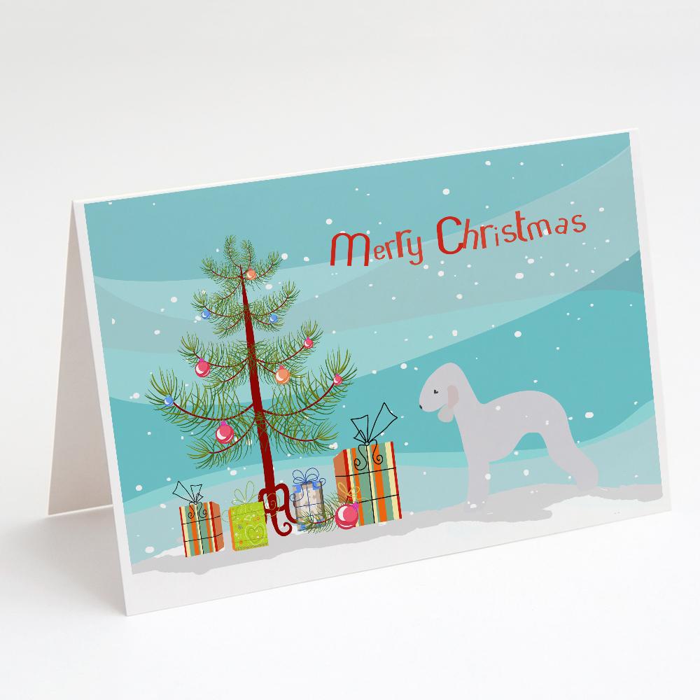 Buy this Bedlington Terrier Merry Christmas Tree Greeting Cards and Envelopes Pack of 8