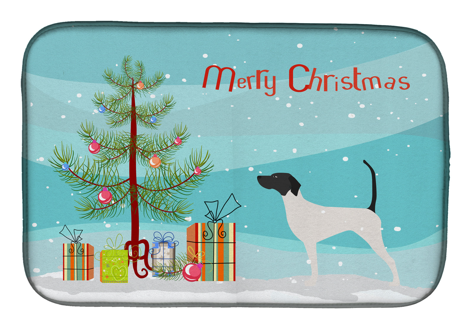 English Pointer Merry Christmas Tree Dish Drying Mat BB2913DDM  the-store.com.