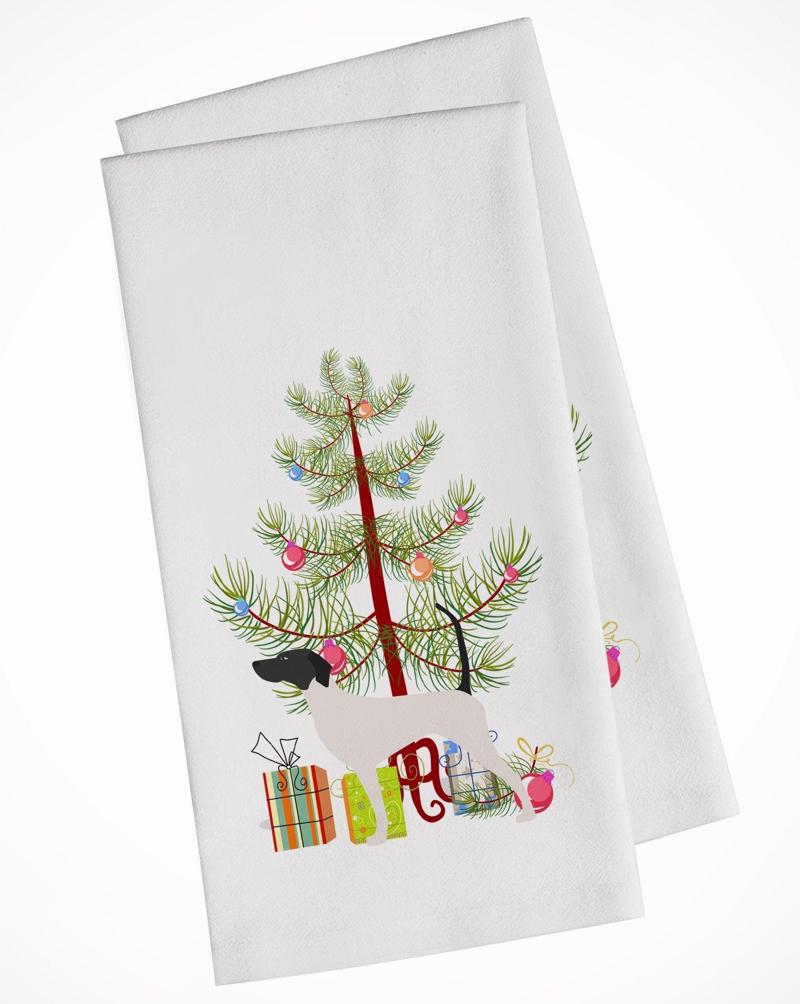 English Pointer Merry Christmas Tree White Kitchen Towel Set of 2 BB2913WTKT by Caroline's Treasures