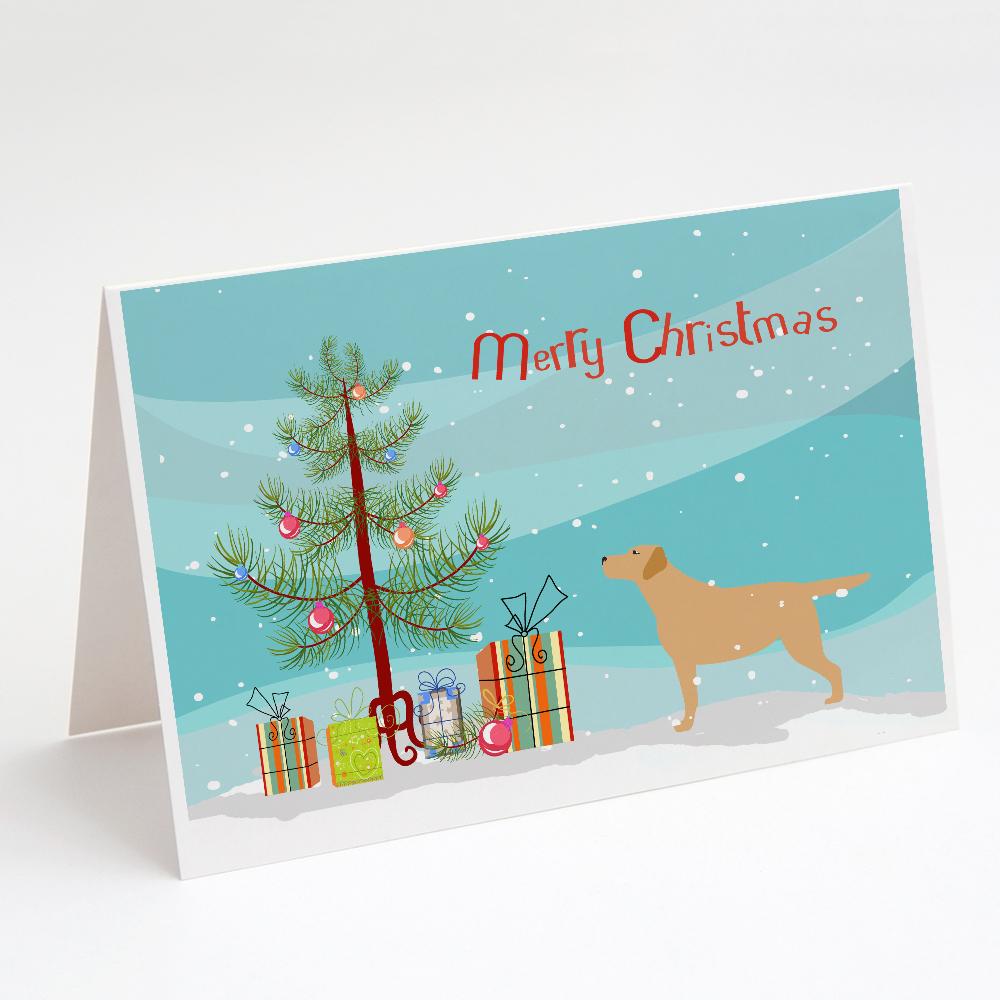 Buy this Yellow Labrador Retriever Merry Christmas Tree Greeting Cards and Envelopes Pack of 8