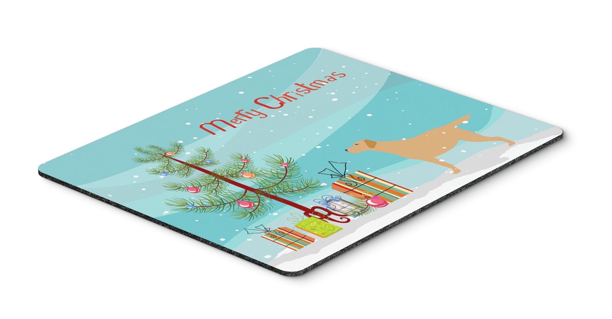 Yellow Labrador Retriever Merry Christmas Tree Mouse Pad, Hot Pad or Trivet by Caroline's Treasures