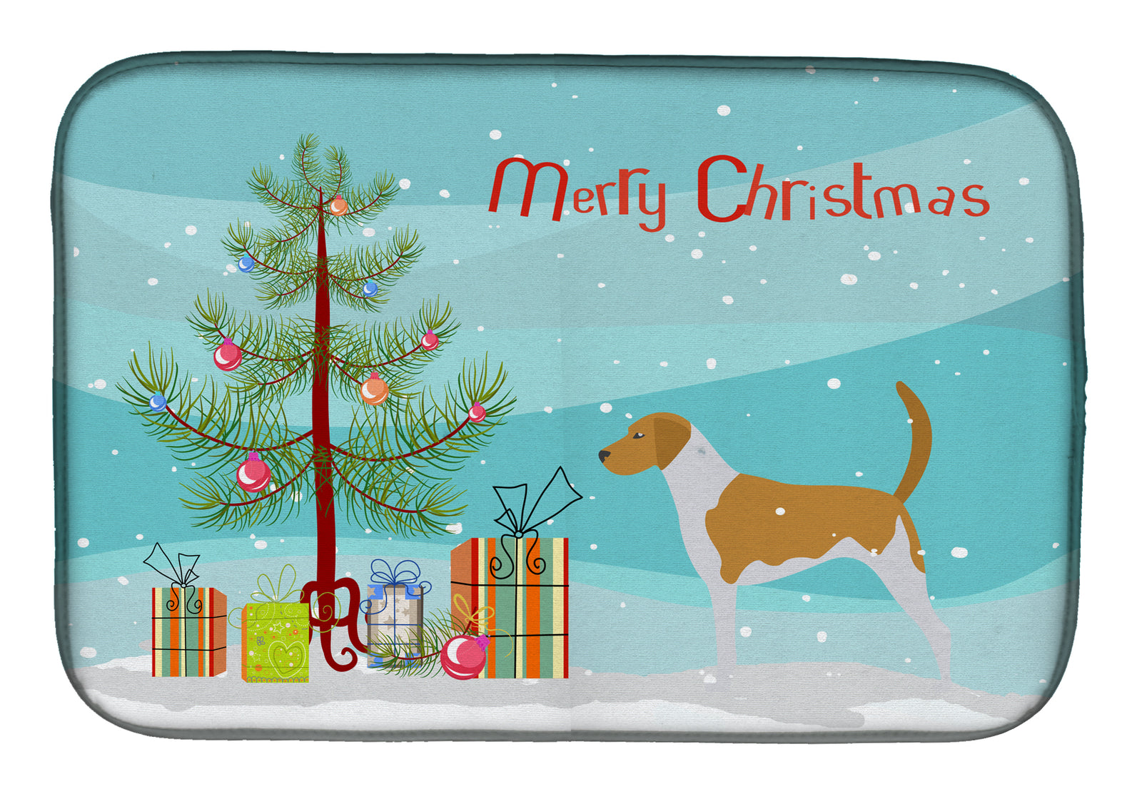 American Foxhound Merry Christmas Tree Dish Drying Mat BB2916DDM  the-store.com.