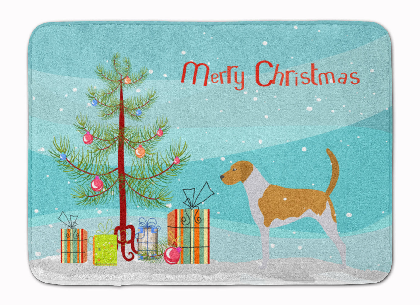 American Foxhound Merry Christmas Tree Machine Washable Memory Foam Mat BB2916RUG - the-store.com