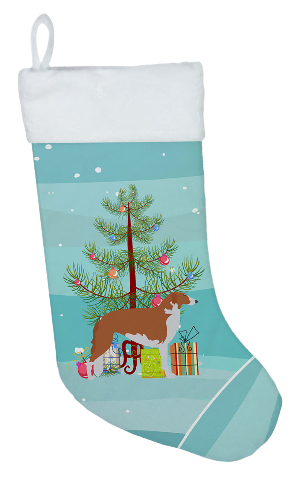 Borzoi Russian Greyhound Merry Christmas Tree Christmas Stocking BB2917CS  the-store.com.