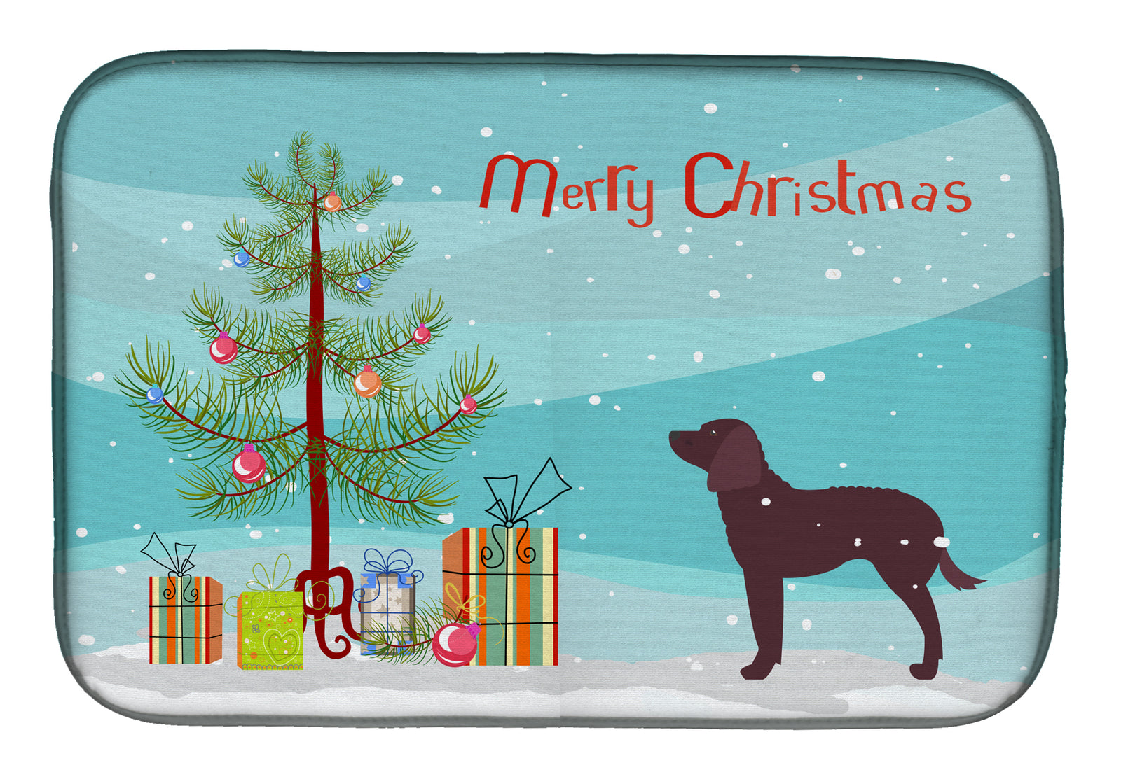 American Water Spaniel Merry Christmas Tree Dish Drying Mat BB2919DDM  the-store.com.