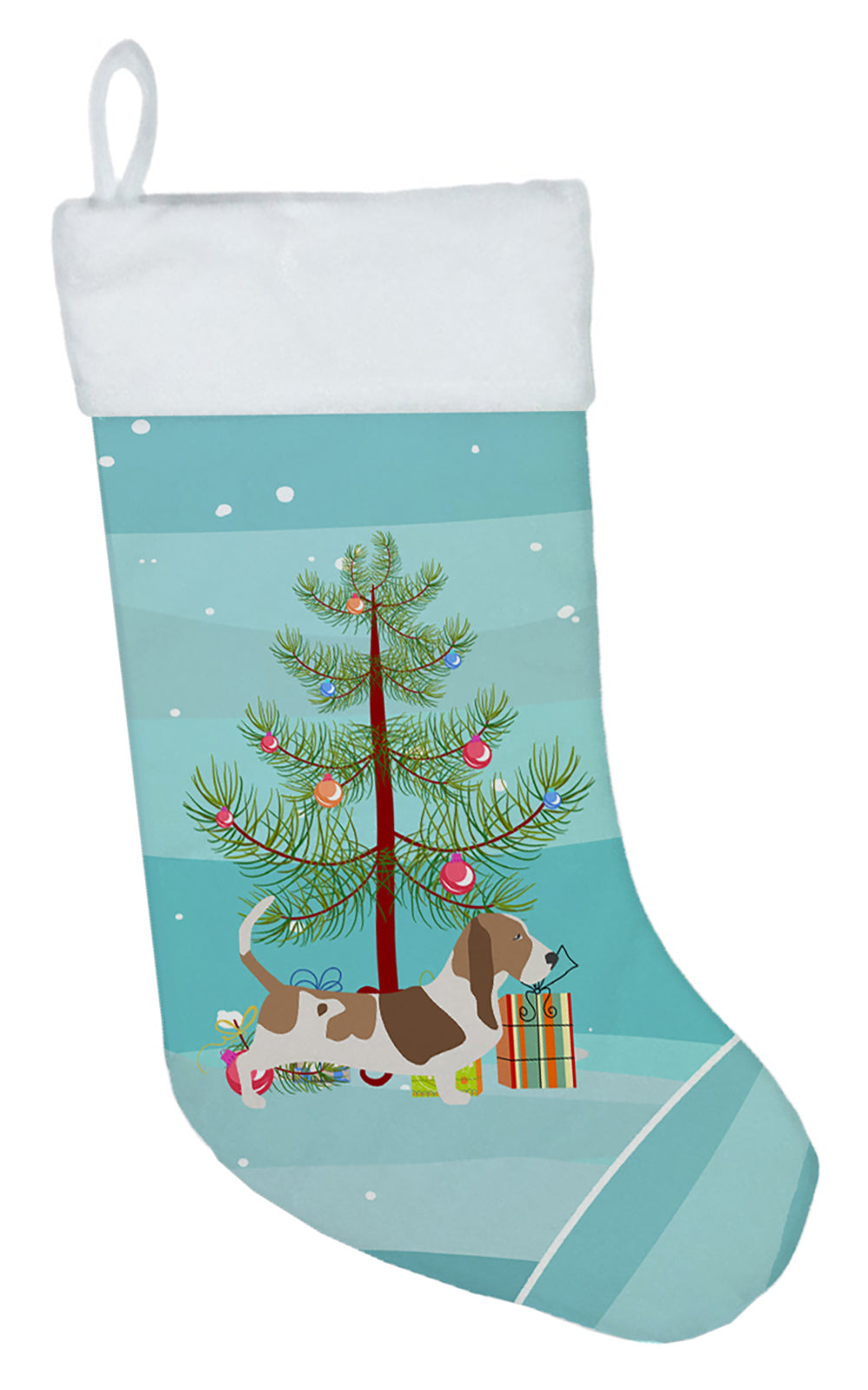 Basset Hound Merry Christmas Tree Christmas Stocking BB2920CS  the-store.com.