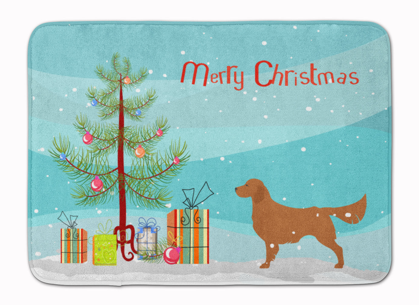 Golden Retriever Merry Christmas Tree Machine Washable Memory Foam Mat BB2922RUG - the-store.com