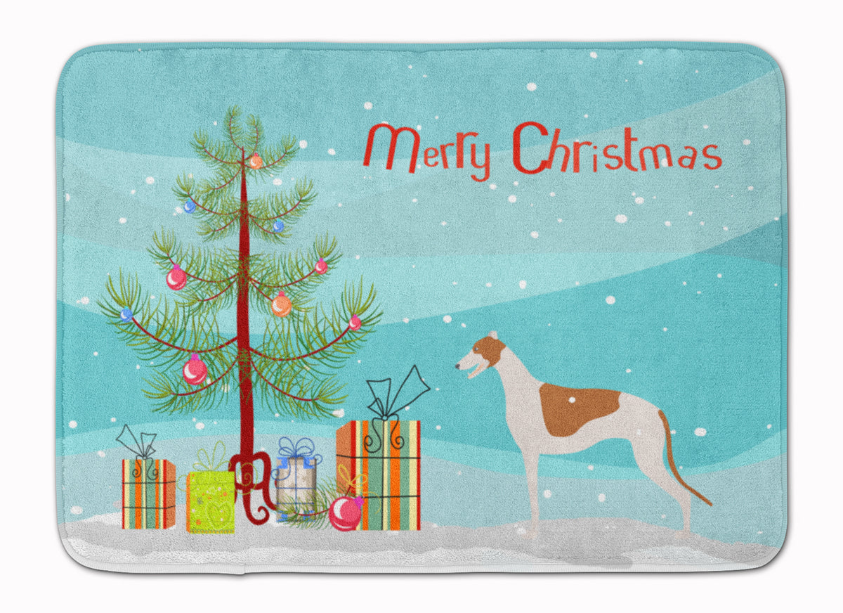 Greyhound Merry Christmas Tree Machine Washable Memory Foam Mat BB2923RUG - the-store.com