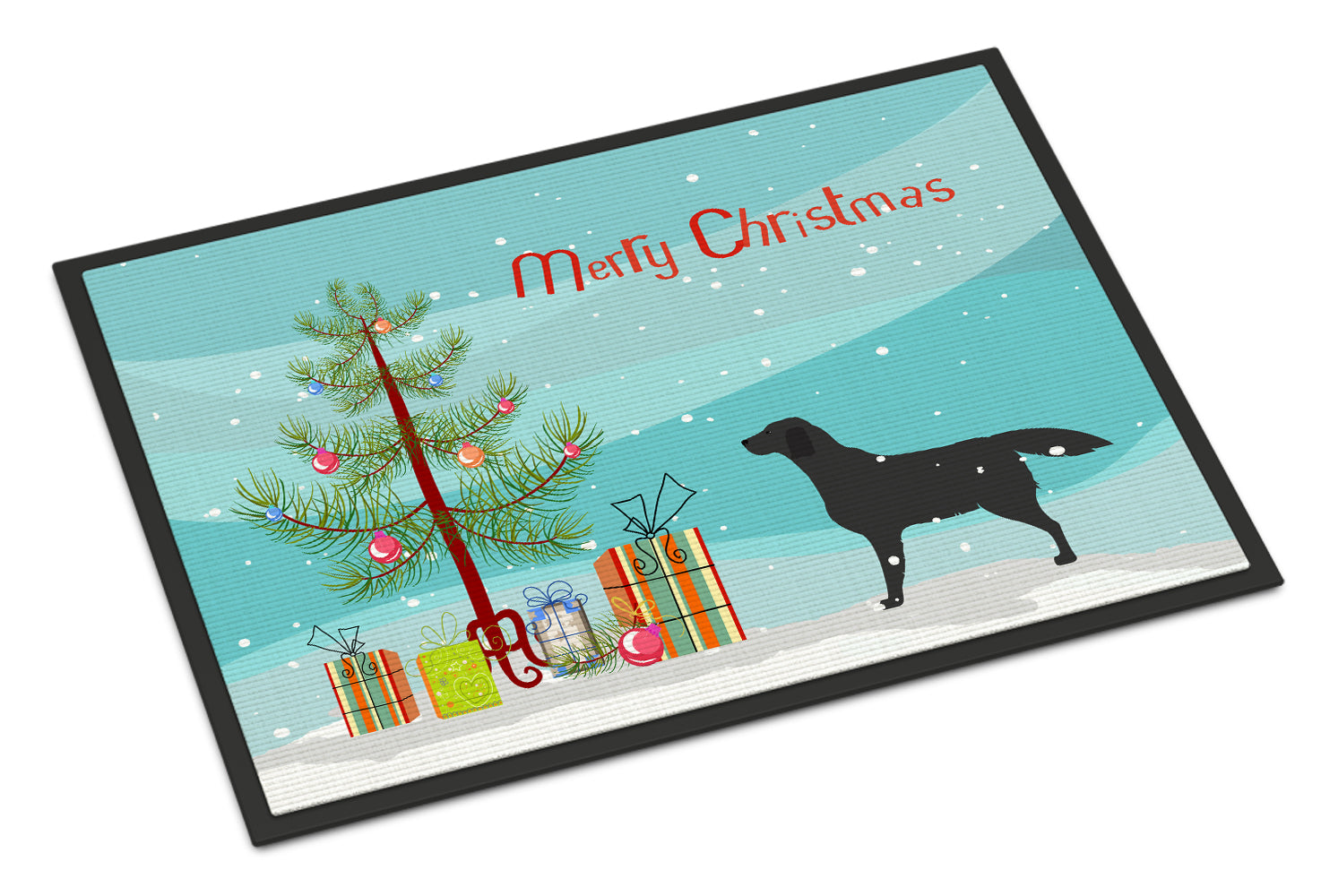 Black Labrador Retriever Merry Christmas Tree Indoor or Outdoor Mat 18x27 BB2926MAT - the-store.com