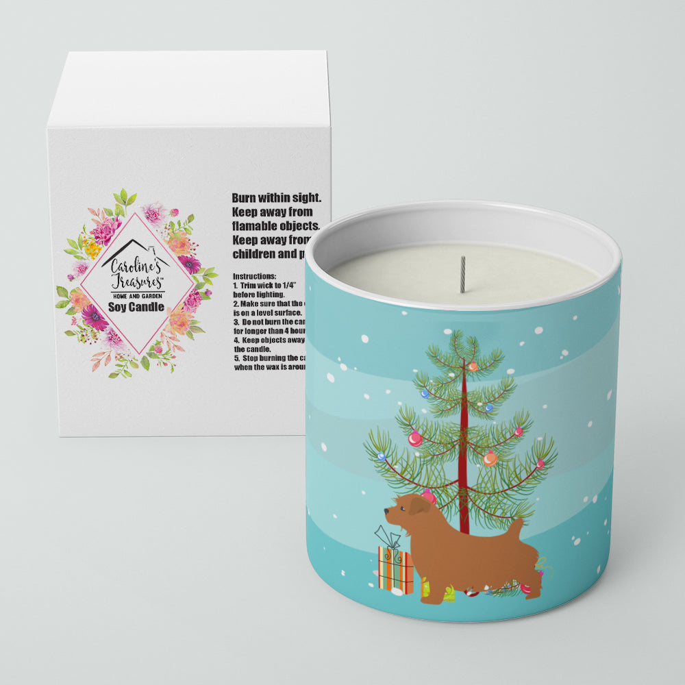 Norfolk Terrier Merry Christmas Tree 10 oz Decorative Soy Candle - the-store.com