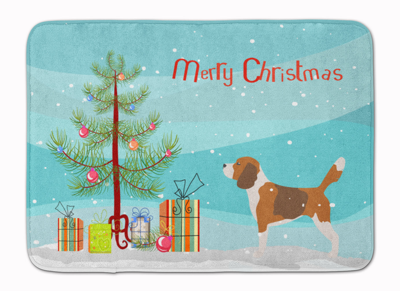 Beagle Merry Christmas Tree Machine Washable Memory Foam Mat BB2928RUG - the-store.com