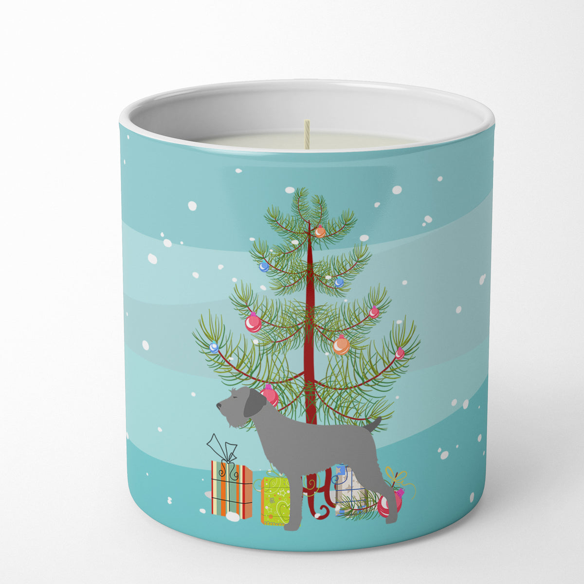 Buy this German Wirehaired Pointer Merry Christmas Tree 10 oz Decorative Soy Candle