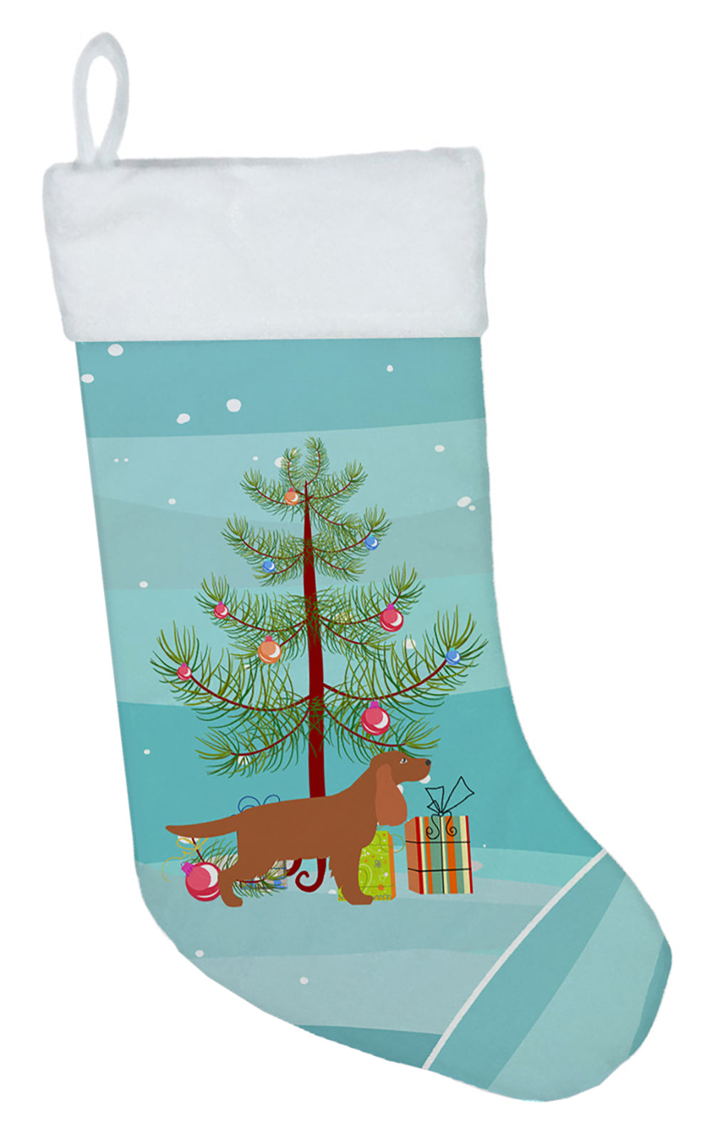 English Cocker Spaniel Merry Christmas Tree Christmas Stocking BB2930CS  the-store.com.