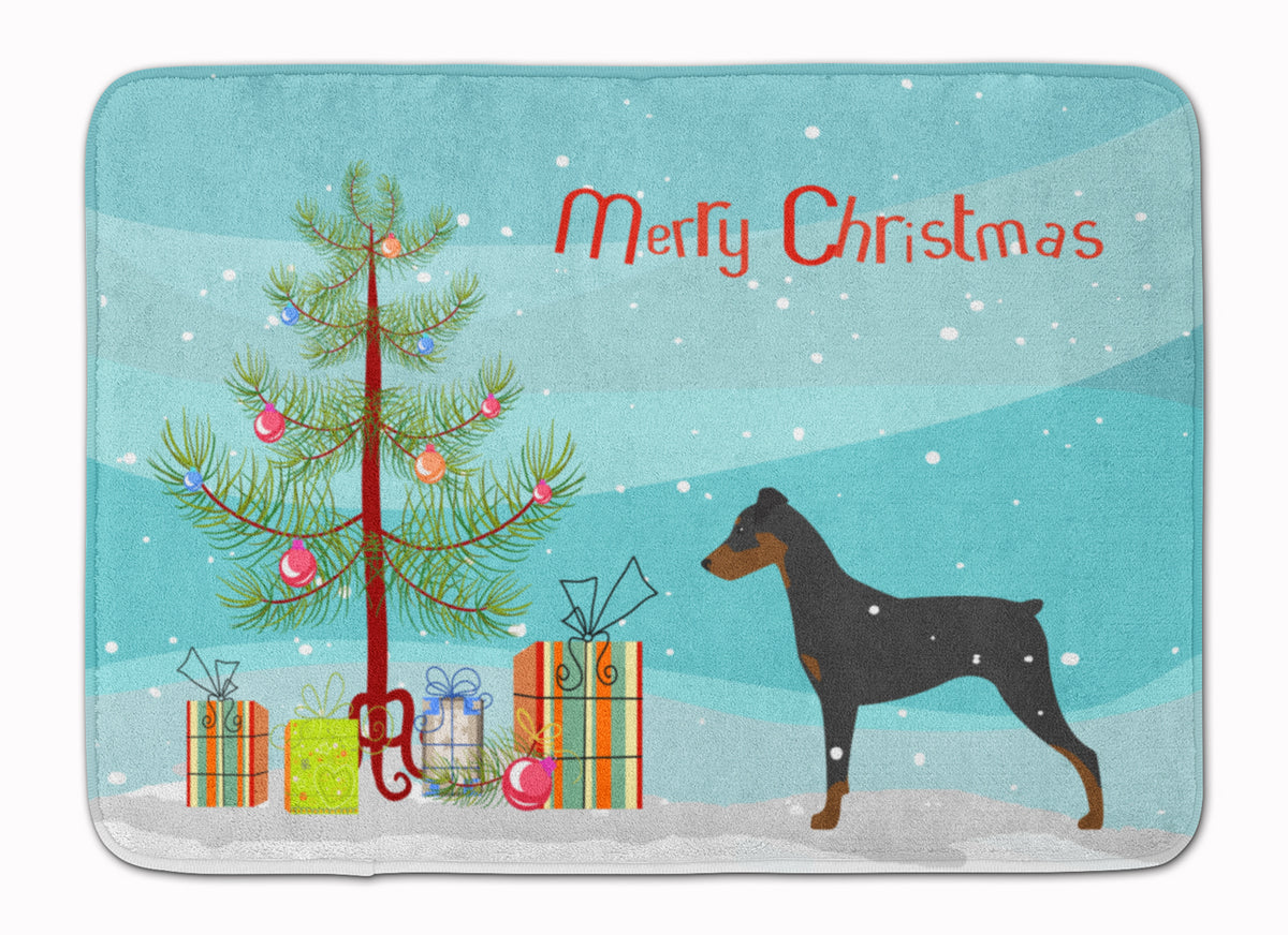 German Pinscher Merry Christmas Tree Machine Washable Memory Foam Mat BB2931RUG - the-store.com