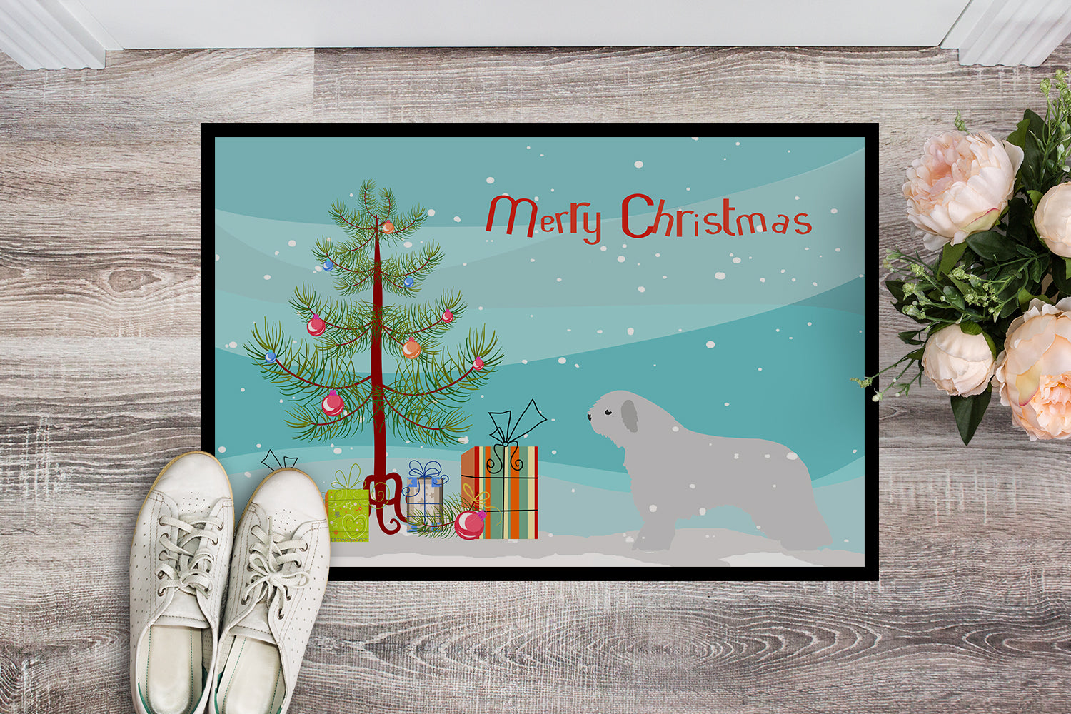 Spanish Water Dog Merry Christmas Tree Indoor or Outdoor Mat 18x27 BB2933MAT - the-store.com