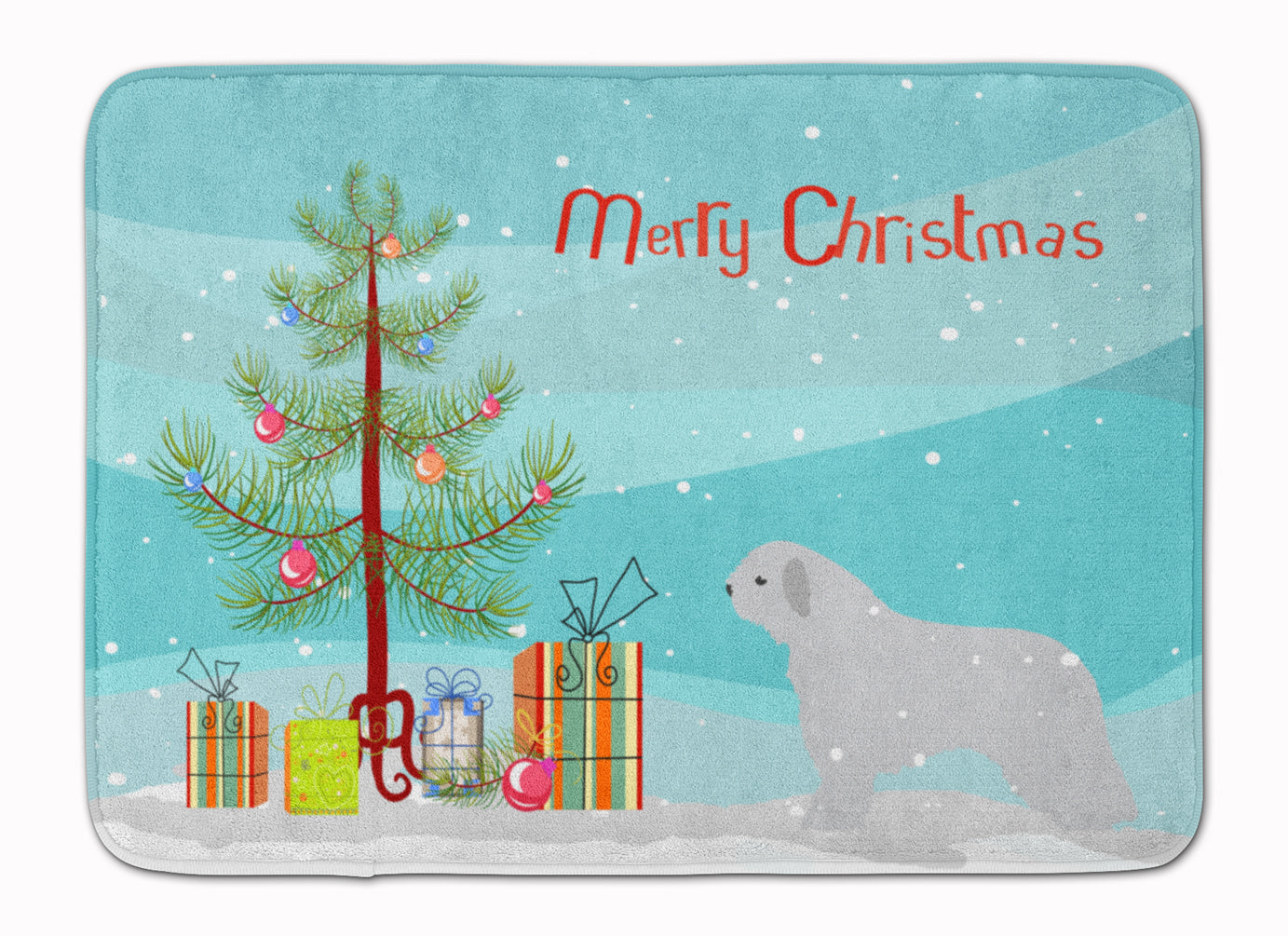 Spanish Water Dog Merry Christmas Tree Machine Washable Memory Foam Mat BB2933RUG - the-store.com