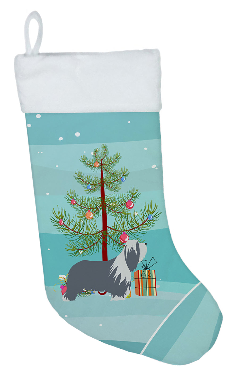 Bearded Collie Dog Merry Christmas Tree Christmas Stocking BB2935CS  the-store.com.