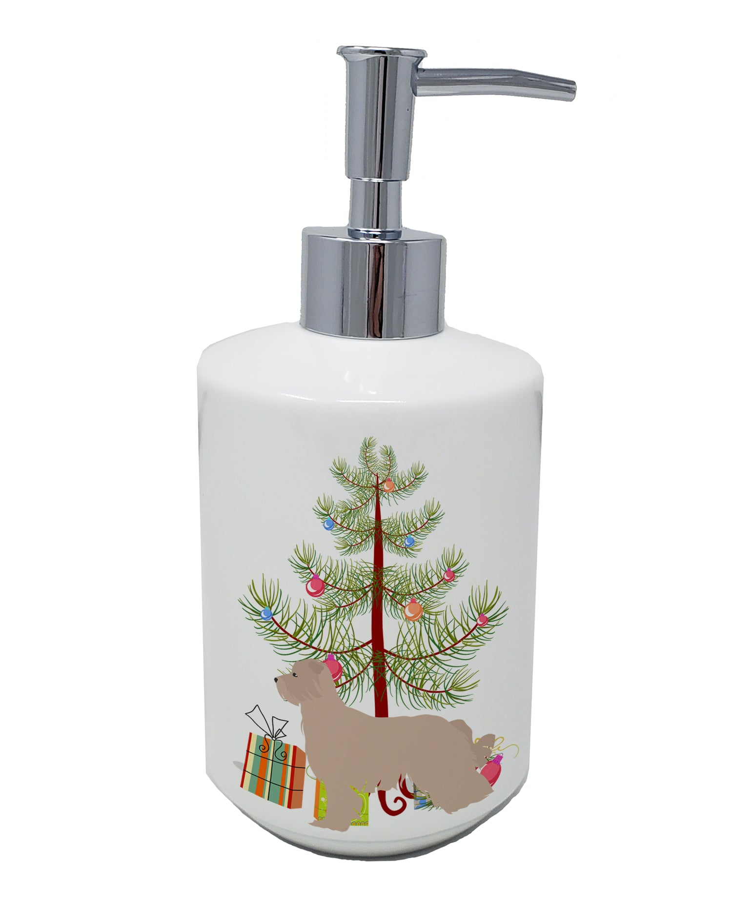 Buy this Pyrenean Shepherd Dog Merry Christmas Tree Ceramic Soap Dispenser