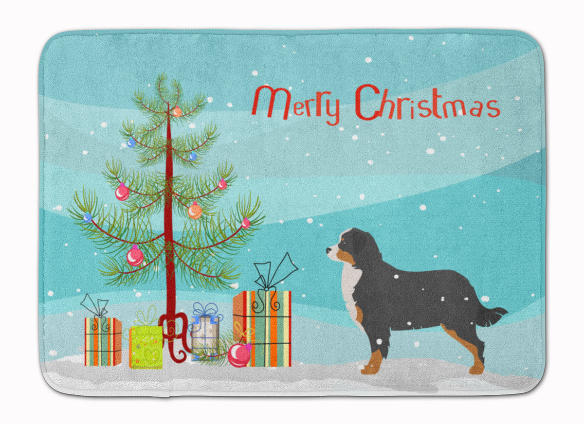 Bernese Mountain Dog Merry Christmas Tree Machine Washable Memory Foam Mat BB2937RUG - the-store.com