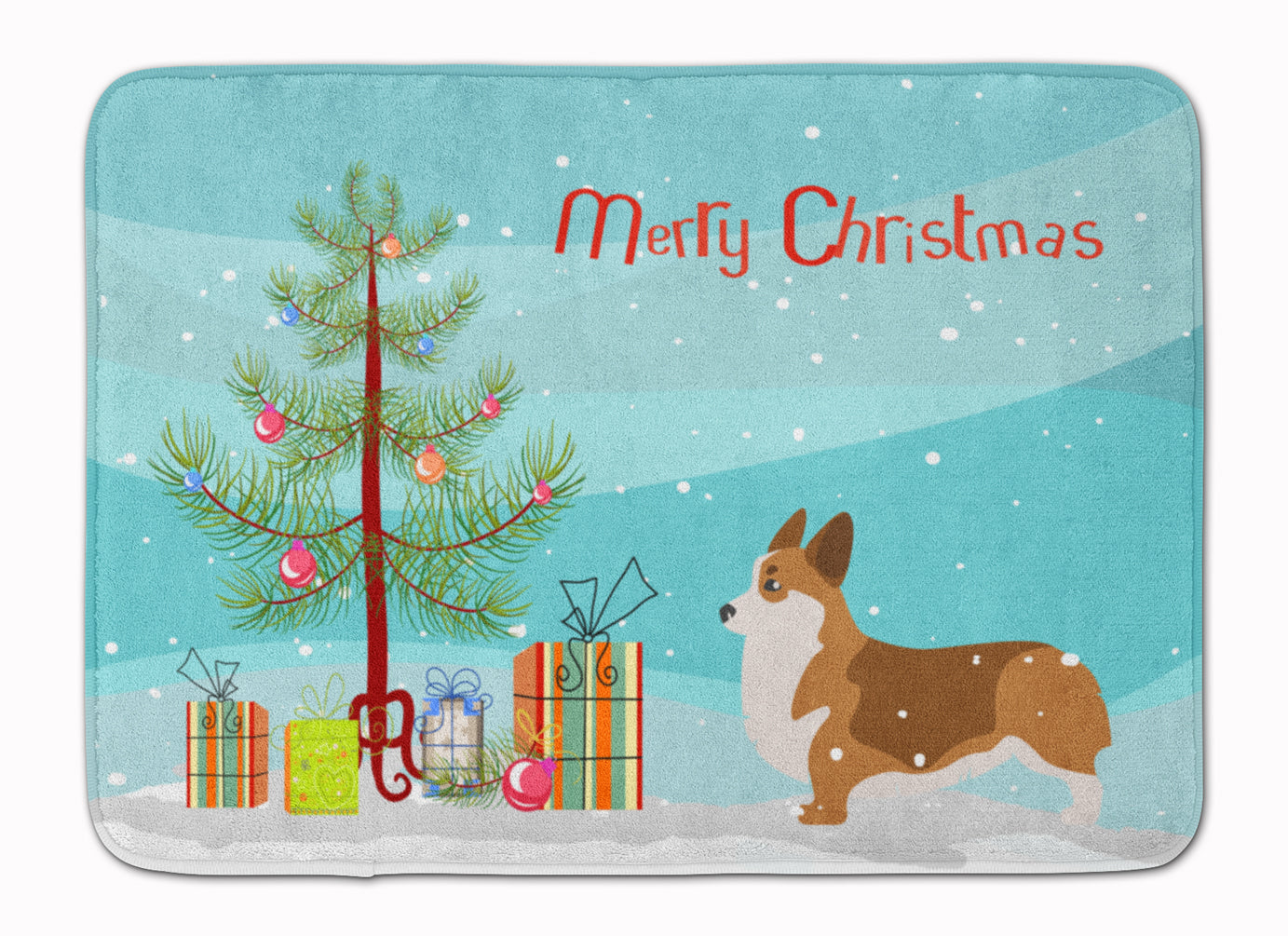 Corgi Merry Christmas Tree Machine Washable Memory Foam Mat BB2938RUG - the-store.com