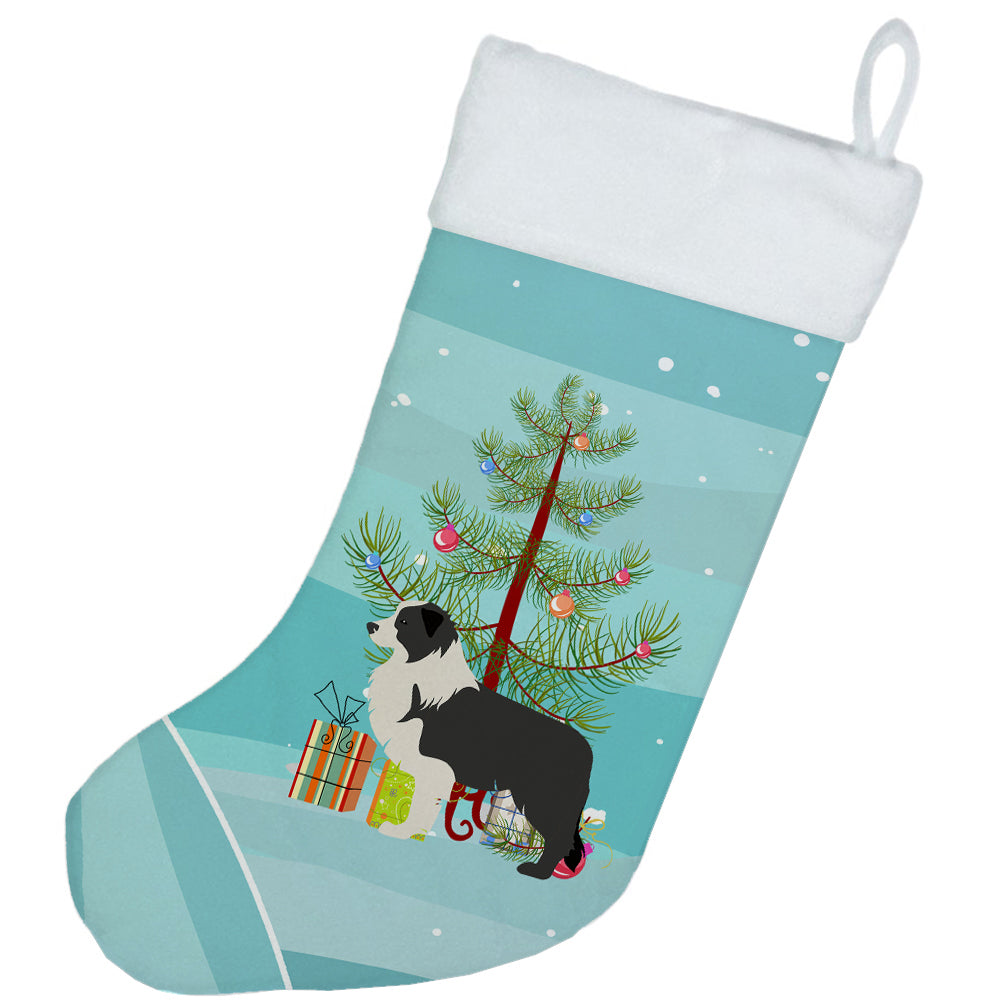 Black Border Collie Merry Christmas Tree Christmas Stocking BB2941CS  the-store.com.