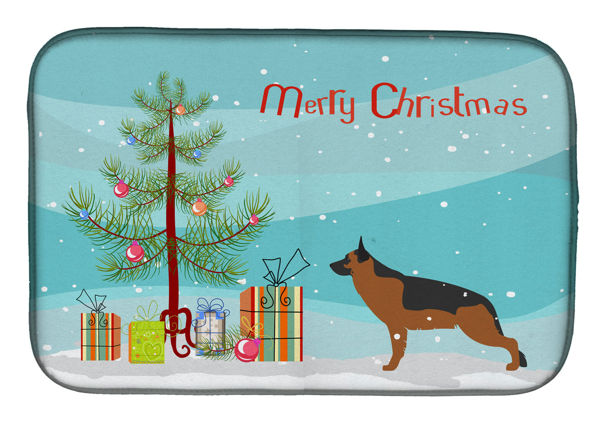 German Shepherd Merry Christmas Tree Dish Drying Mat BB2942DDM  the-store.com.