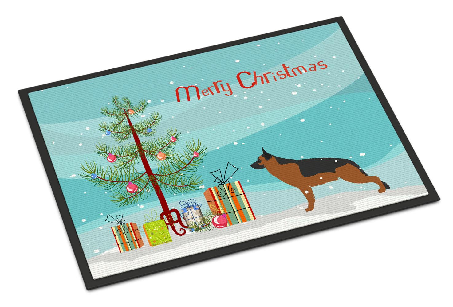 German Shepherd Merry Christmas Tree Indoor or Outdoor Mat 18x27 BB2942MAT - the-store.com