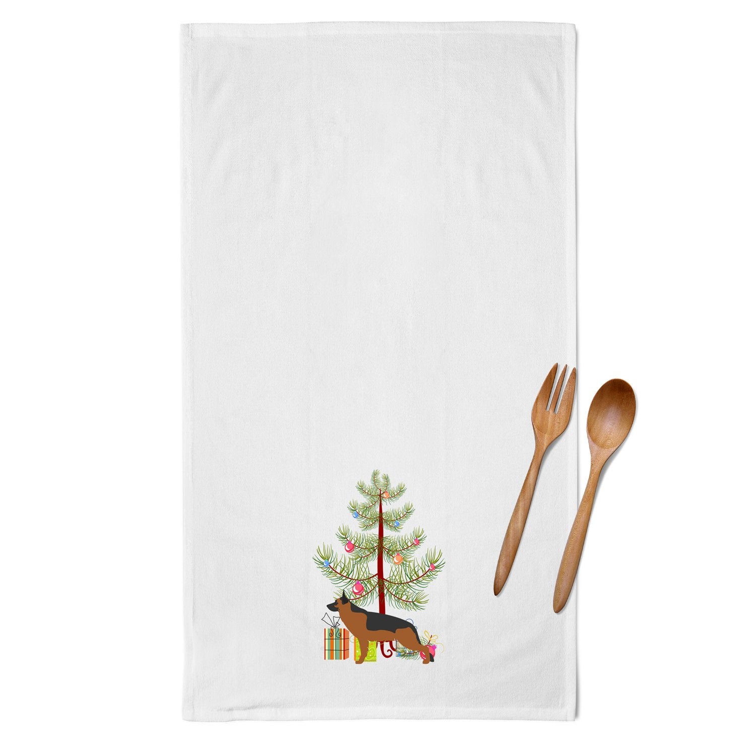 German Shepherd Merry Christmas Tree White Kitchen Towel Set of 2 BB2942WTKT by Caroline's Treasures