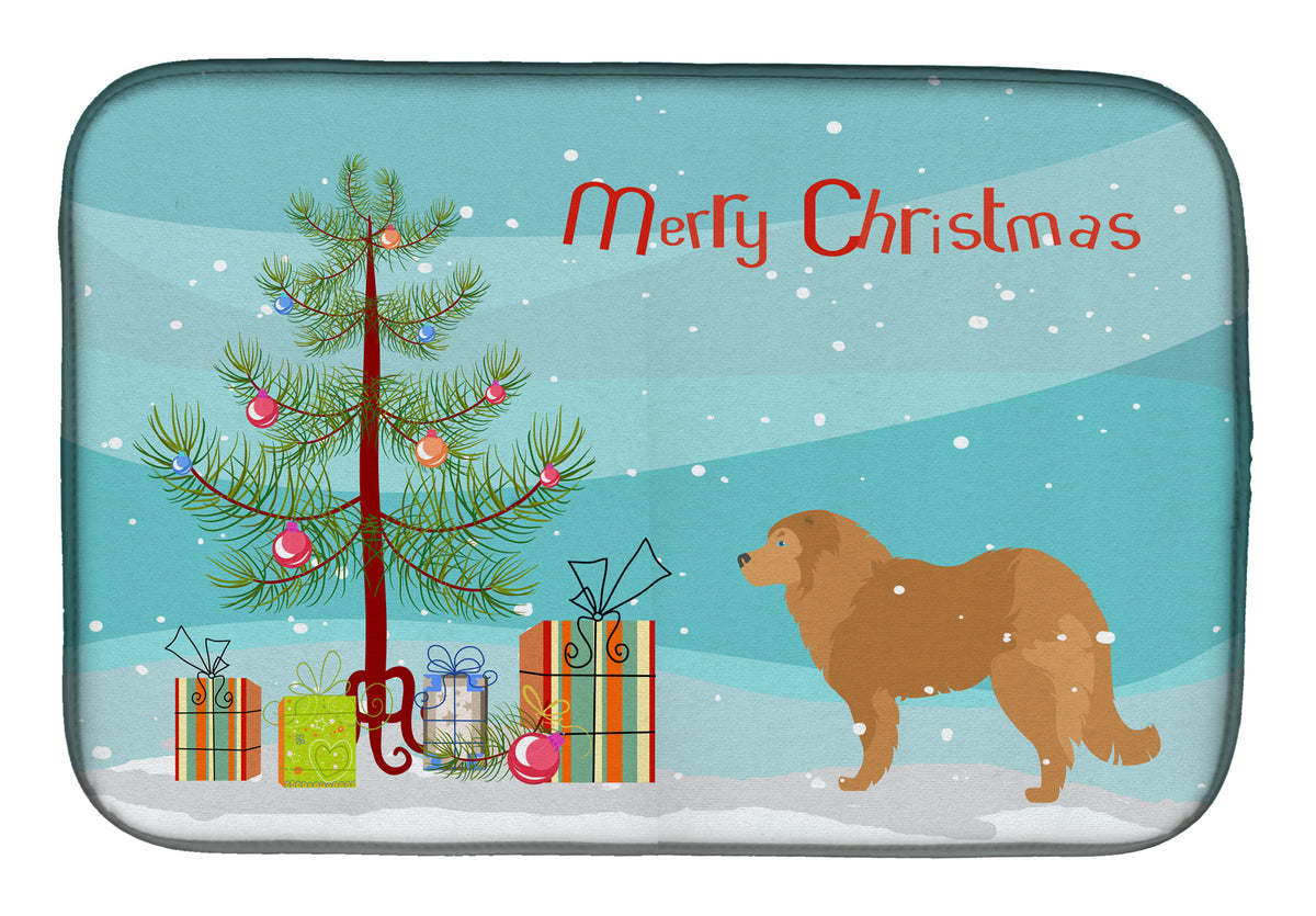 Caucasian Shepherd Dog Merry Christmas Tree Dish Drying Mat BB2943DDM  the-store.com.