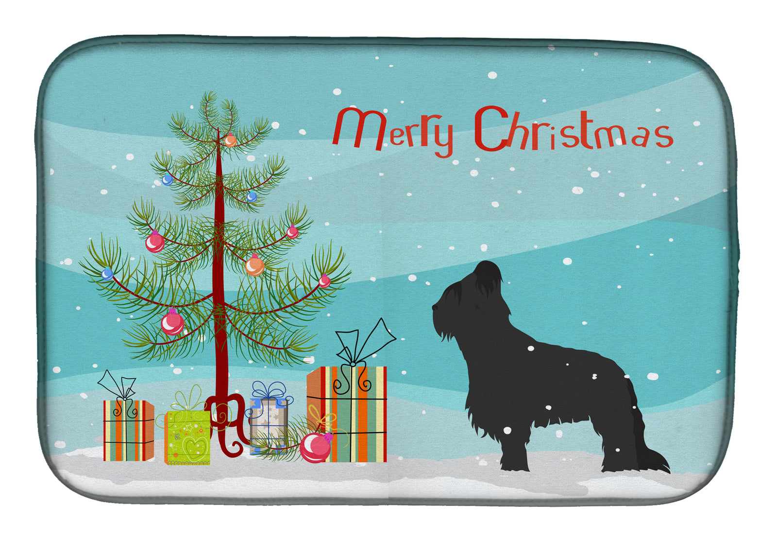 Briard Merry Christmas Tree Dish Drying Mat BB2944DDM  the-store.com.