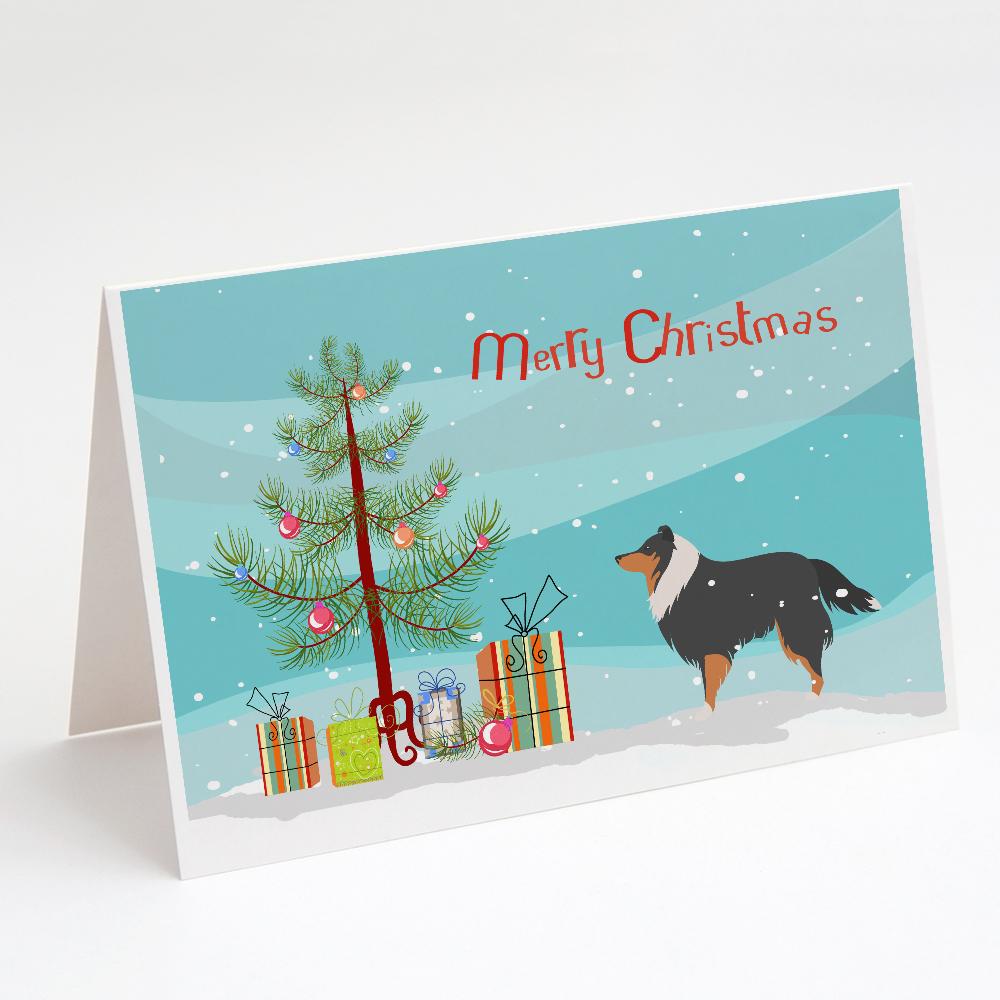 Buy this Sheltie/Shetland Sheepdog Merry Christmas Tree Greeting Cards and Envelopes Pack of 8