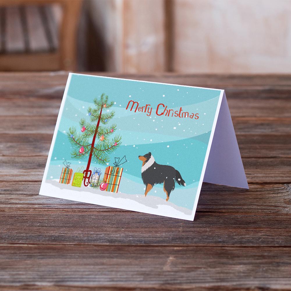 Sheltie/Shetland Sheepdog Merry Christmas Tree Greeting Cards and Envelopes Pack of 8 - the-store.com