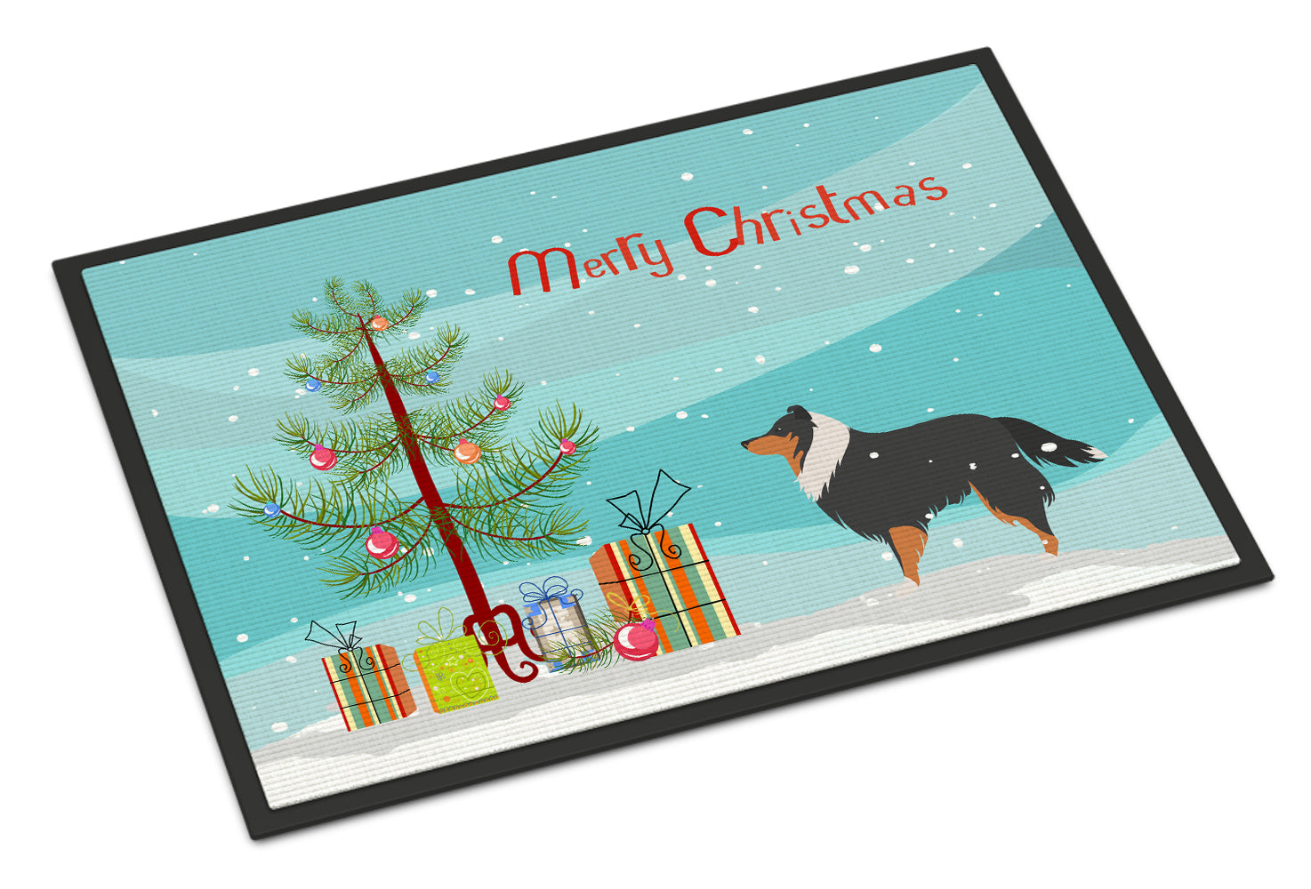 Sheltie/Shetland Sheepdog Merry Christmas Tree Indoor or Outdoor Mat 18x27 BB2948MAT - the-store.com