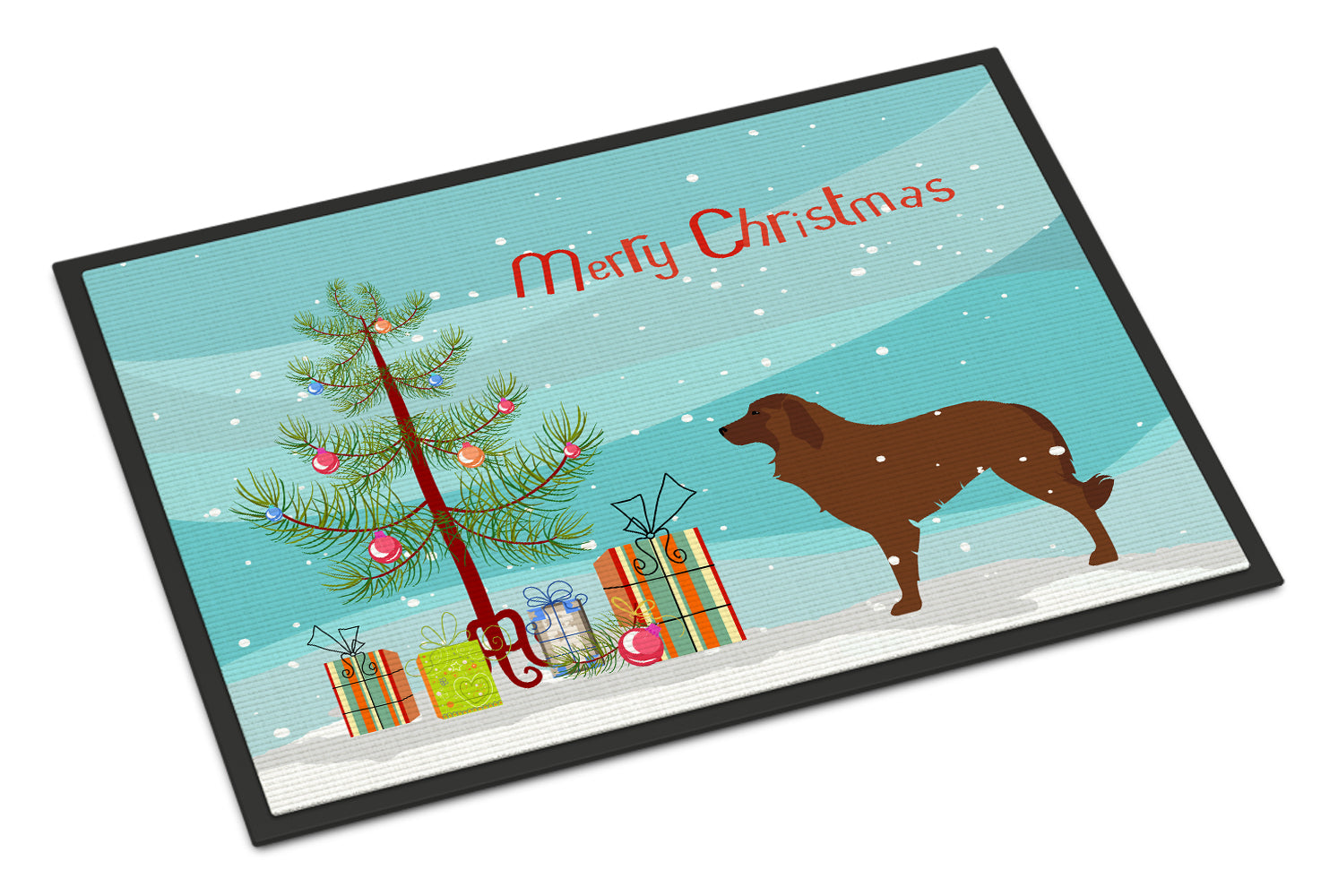 Portuguese Sheepdog Dog Merry Christmas Tree Indoor or Outdoor Mat 18x27 BB2949MAT - the-store.com