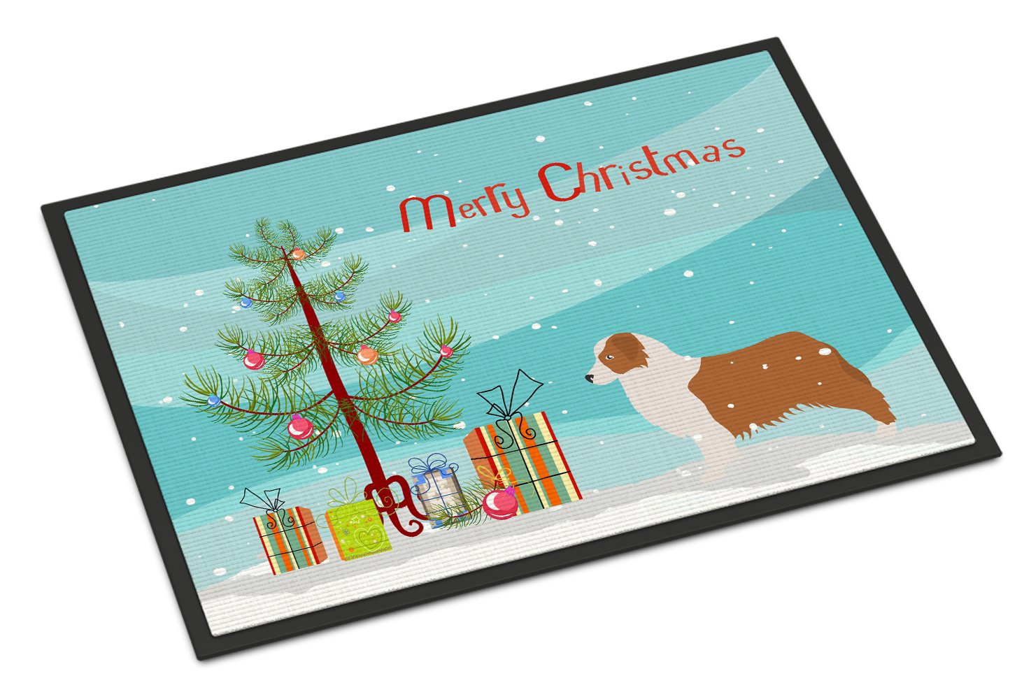 Australian Shepherd Dog Christmas Indoor or Outdoor Mat 24x36 BB2951JMAT by Caroline's Treasures