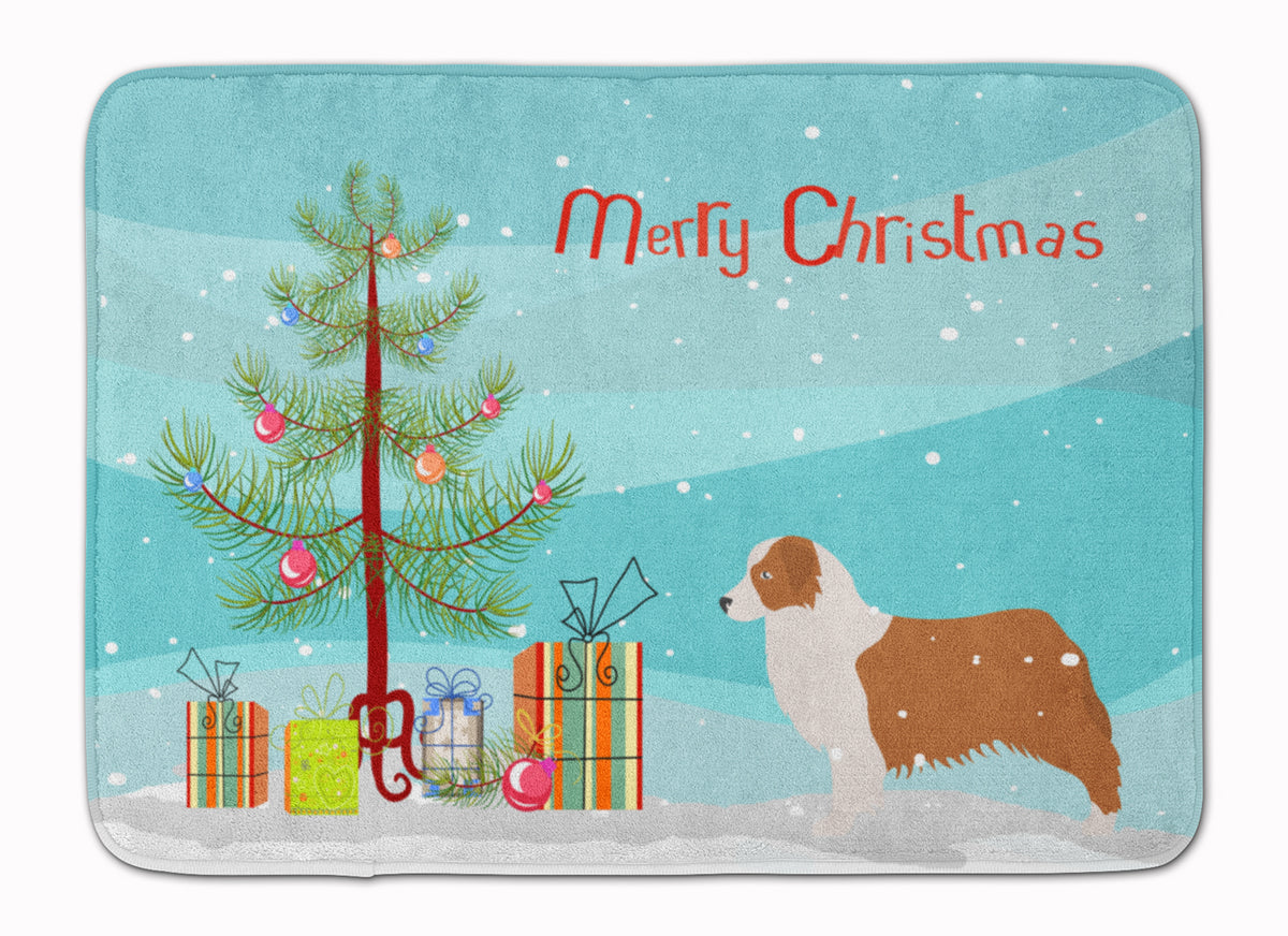 Australian Shepherd Dog Merry Christmas Tree Machine Washable Memory Foam Mat BB2951RUG - the-store.com